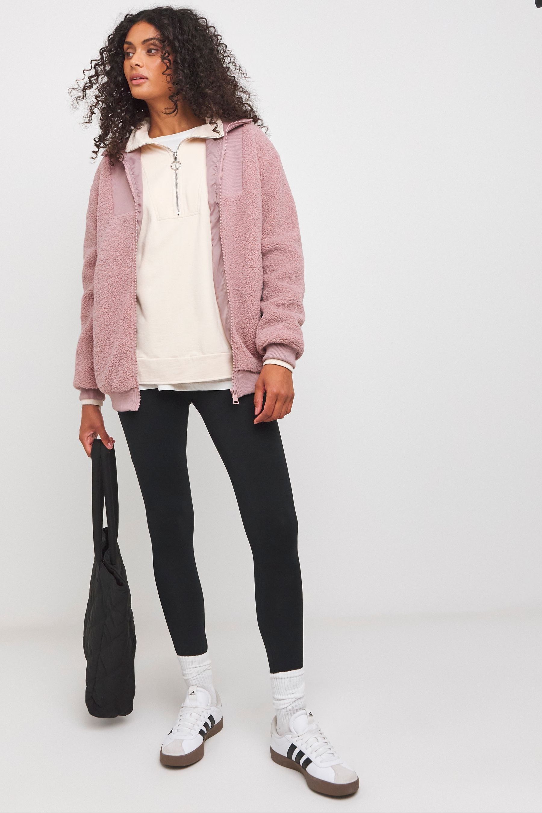 Pink ribbed jacket online
