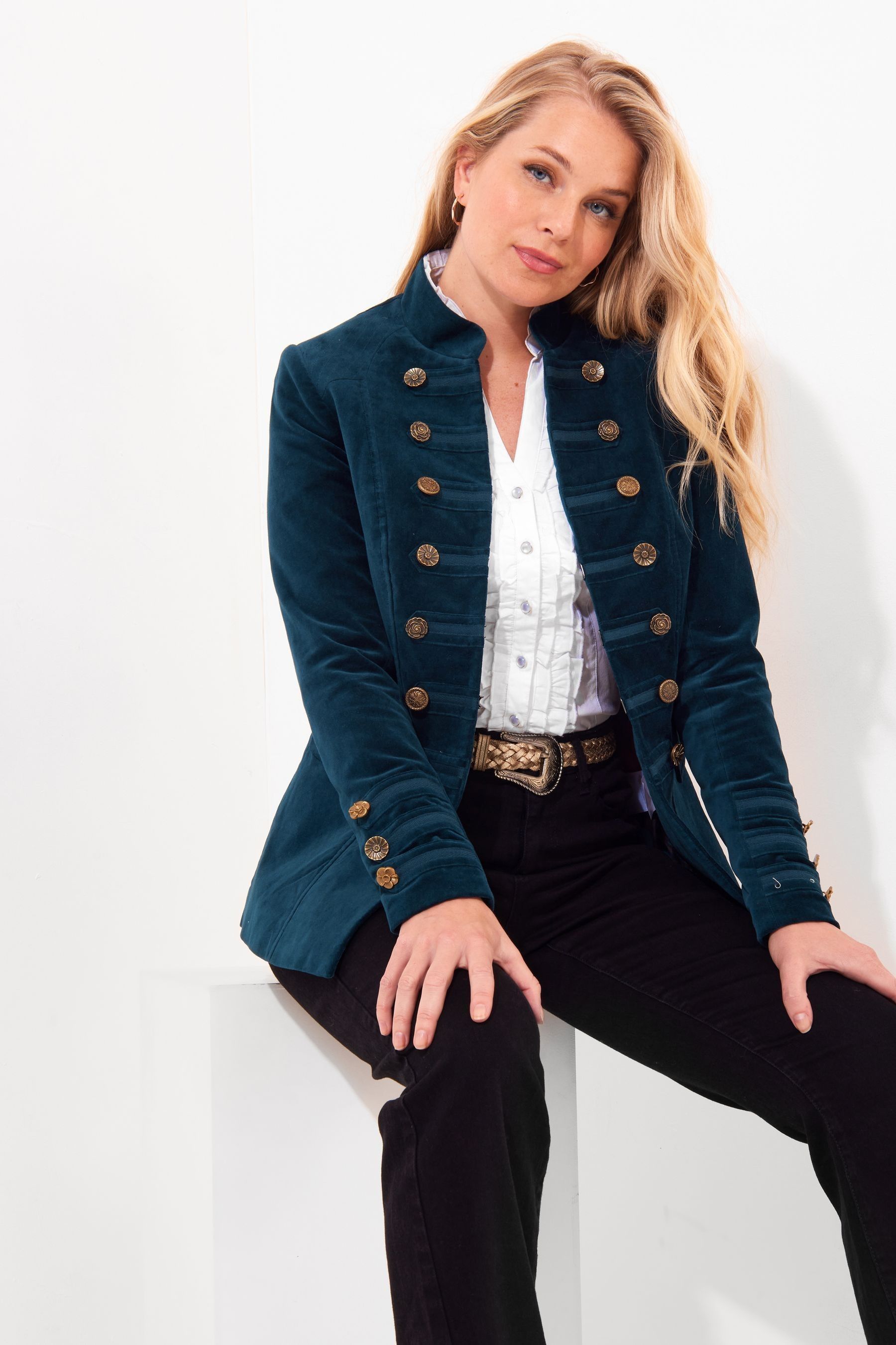 Joe browns green velvet coat on sale