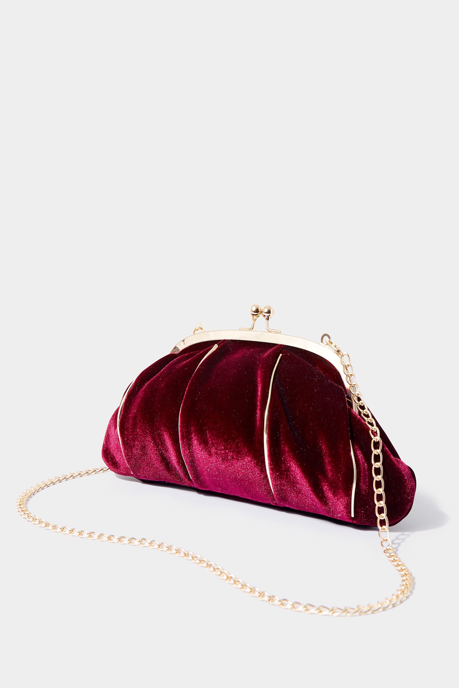 Red velvet clutch bag hot sale