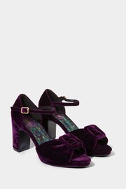 Joe Browns Purple Velvet Peep Toe Shoes with Ankle Strap - Image 4 of 7