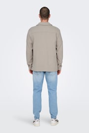 Only & Sons Grey Long Sleeve Oversized Overshirt - Image 2 of 8