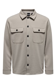 Only & Sons Grey Long Sleeve Oversized Overshirt - Image 7 of 8