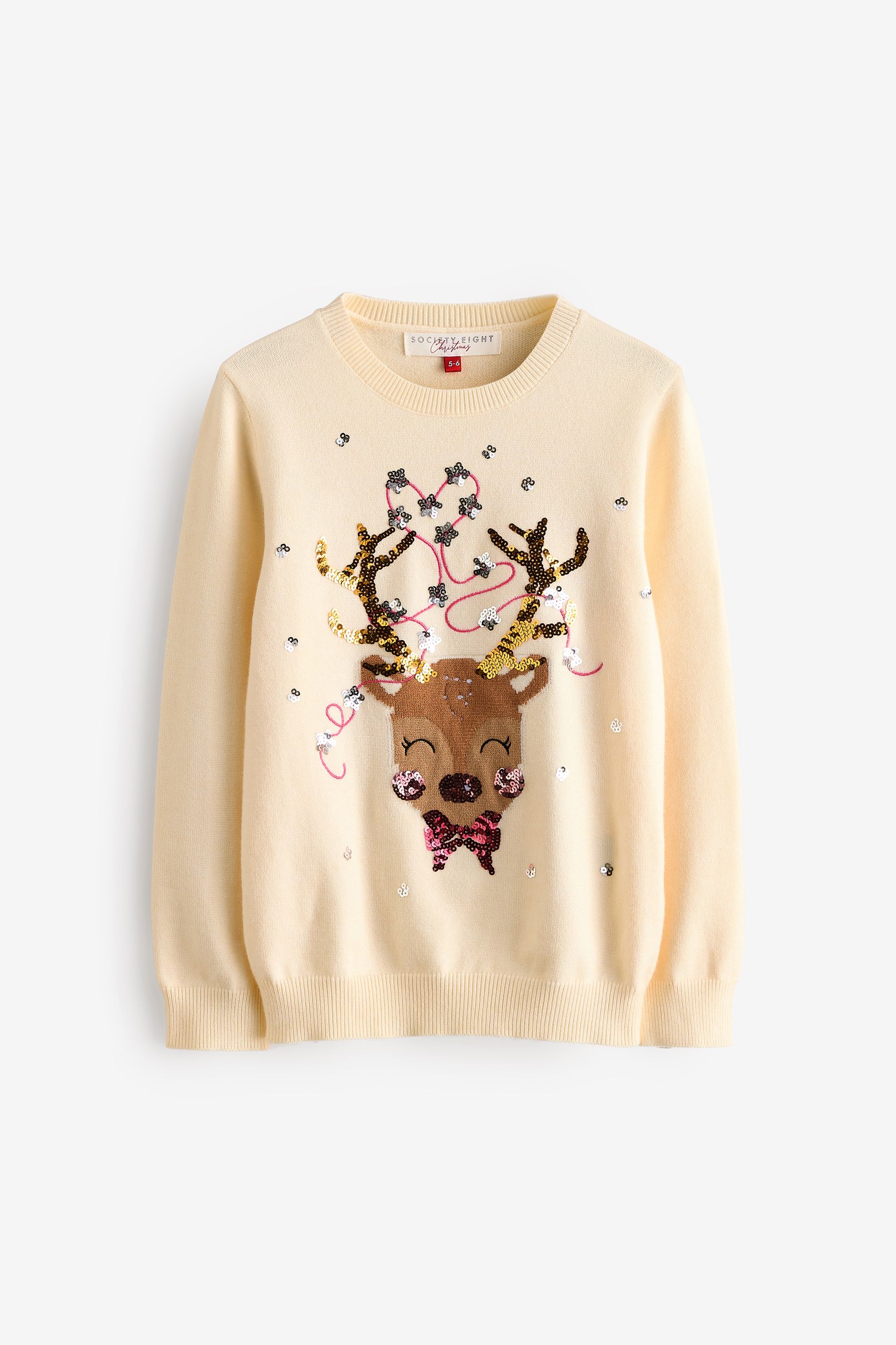 Buy Society 8 Cream Girls Tangled Christmas Jumper from the Next UK online shop