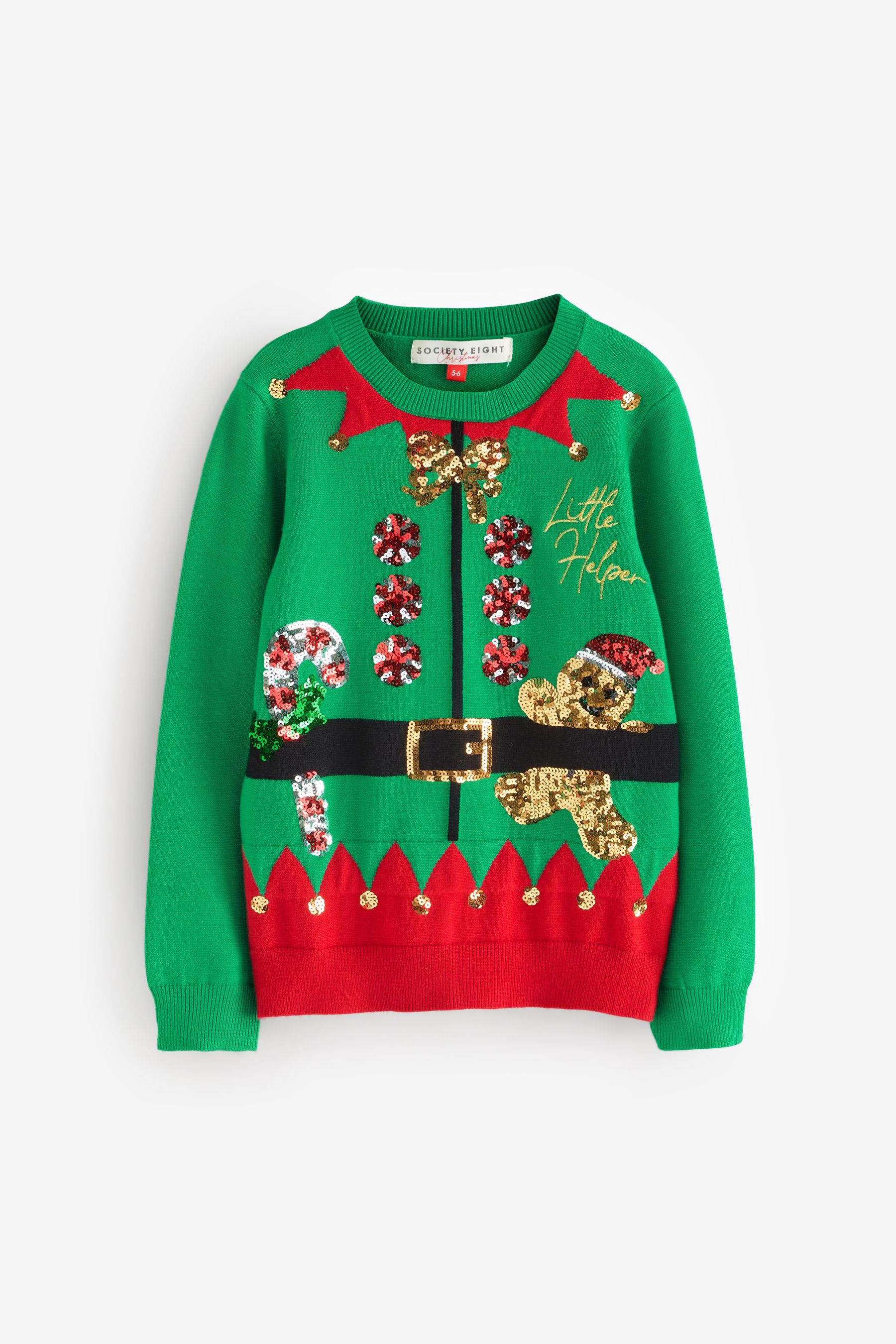 Buy Society 8 Green Girls Little Helper Christmas Jumper from Next Oman