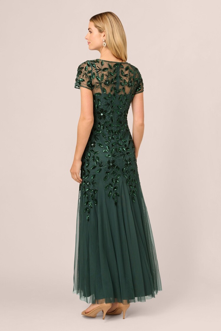 Adrianna Papell Bead Long Dress With Godets - Image 2 of 7