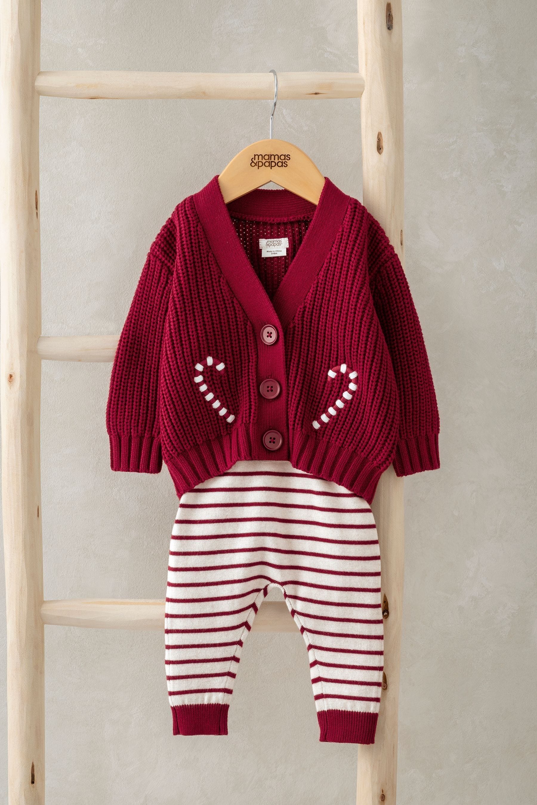 Buy Mamas Papas Red Ho Ho Ho Christmas 100 Cotton Cardigan and Leggings Set 2 Piece from Next Azerbaijan