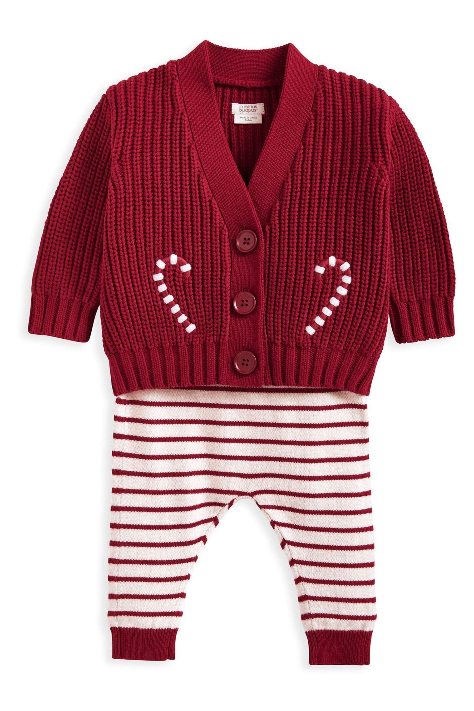 Buy Mamas Papas Red Ho Ho Ho Christmas 100 Cotton Cardigan and Leggings Set 2 Piece from Next Azerbaijan