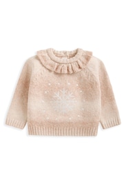 Mamas & Papas Pink Snowflake Christmas 100% Cotton Jumper - Image 6 of 6