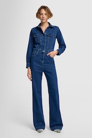 7 For All Mankind Blue Luxe Cove Jumpsuit - Image 1 of 7