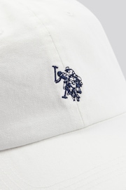 U.S. Polo Assn. White Womens Double Horsemen Washed Casual 100% Cotton Cap - Image 3 of 4