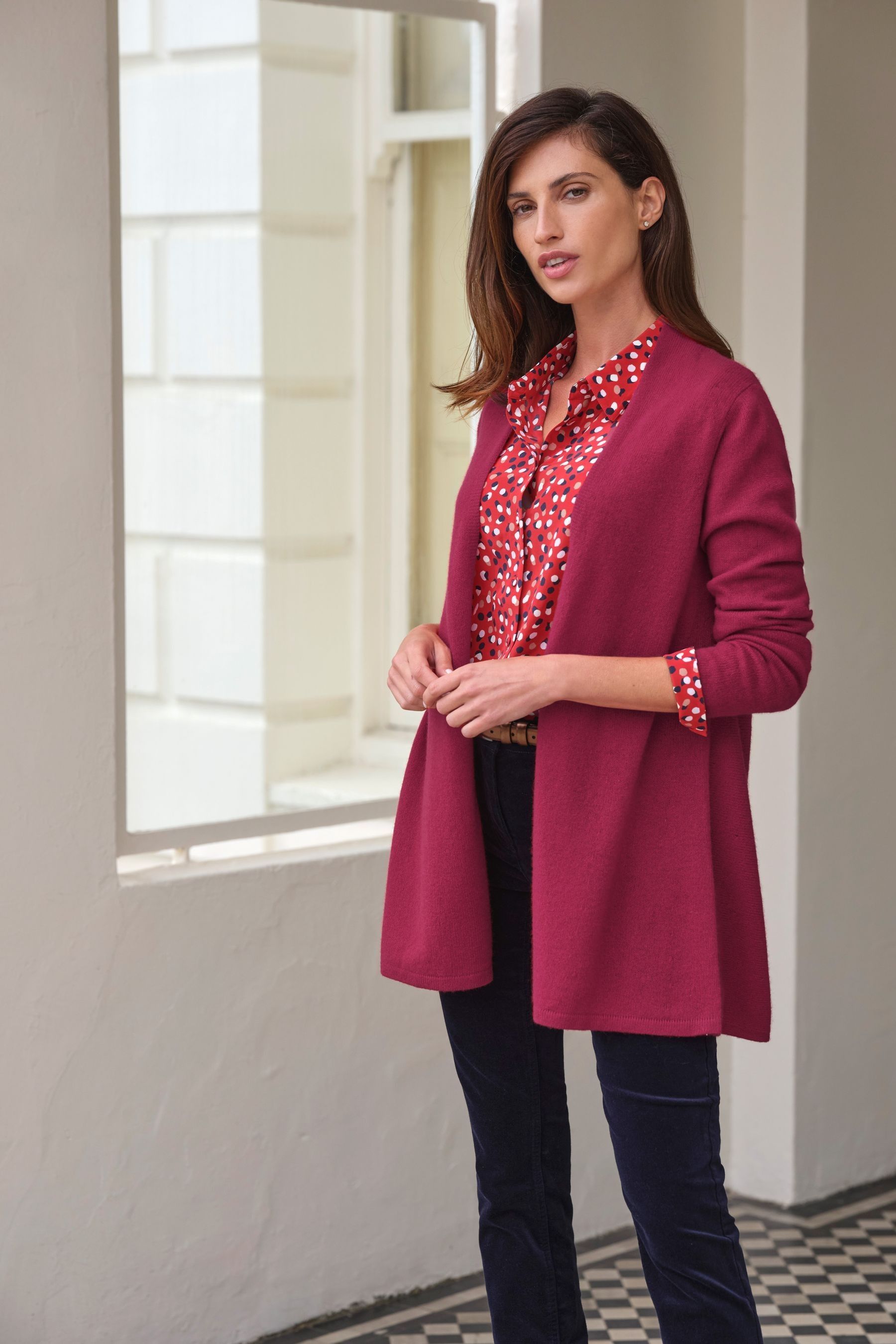 Buy Pure Collection Pink Cashmere Long Swing Cardigan from the Next UK online shop