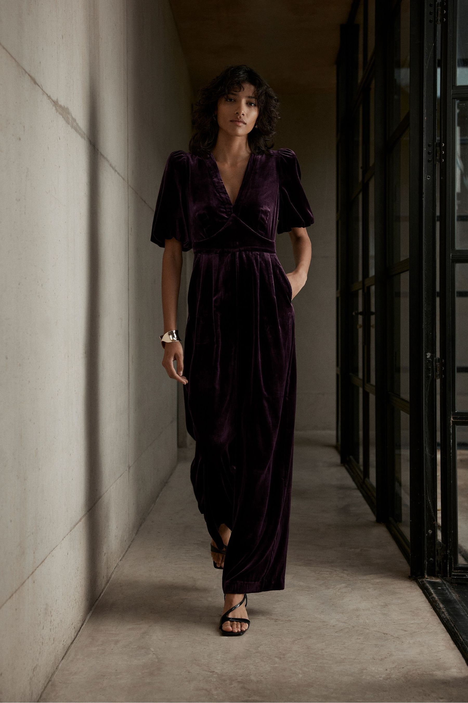 Short sleeve velvet jumpsuit shop