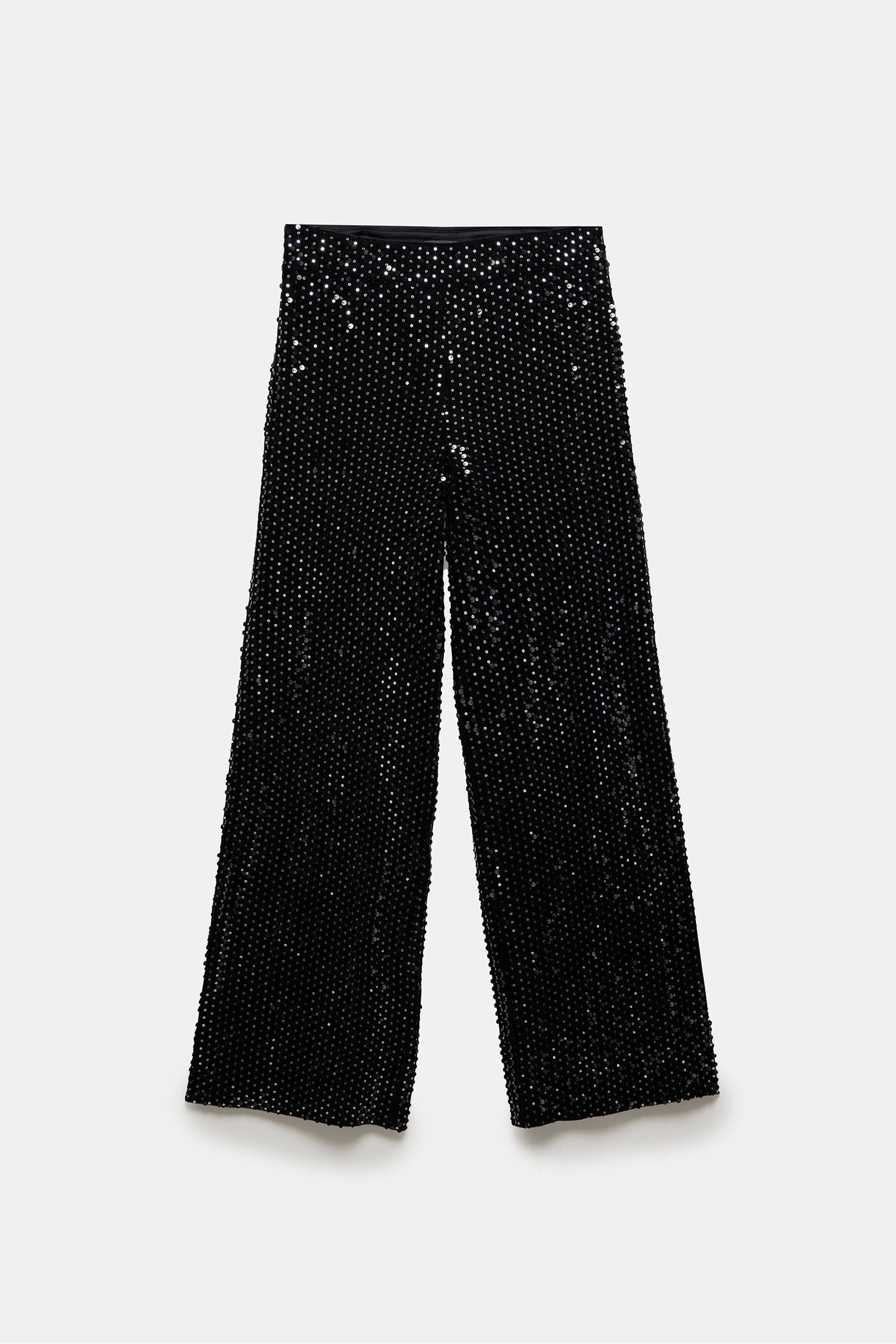 Buy Mint Velvet Black Sequin Velvet Trousers from Next Luxembourg