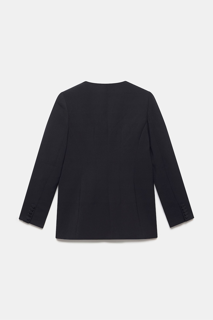 Mint Velvet Black Collarless Blazer - Image 7 of 7