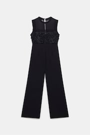 Mint Velvet Black Textured Wide Leg Jumpsuit - Image 7 of 7