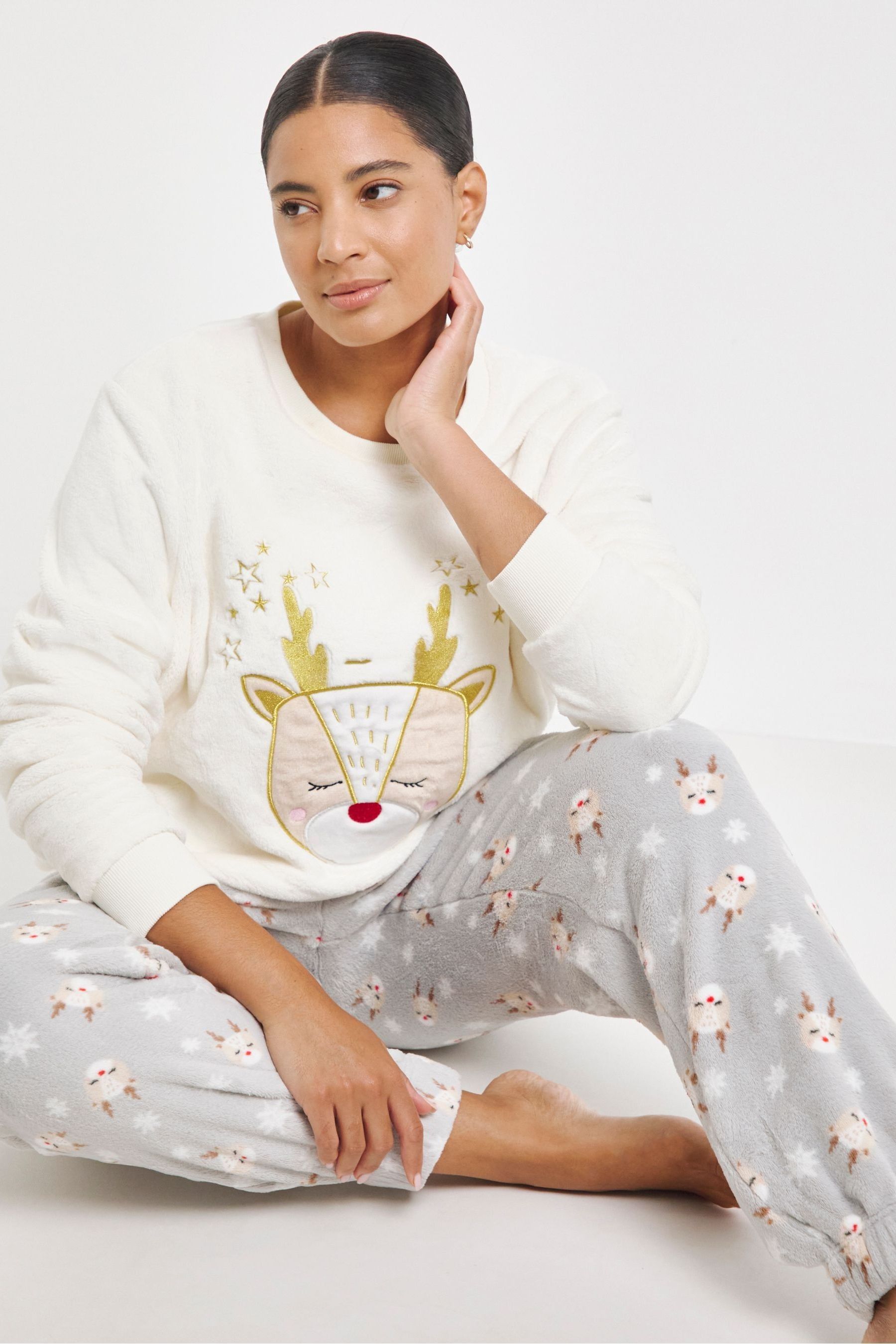 Buy Simply Be Cream Christmas Lounge Set With Hot Water Bottle from the Next UK online shop