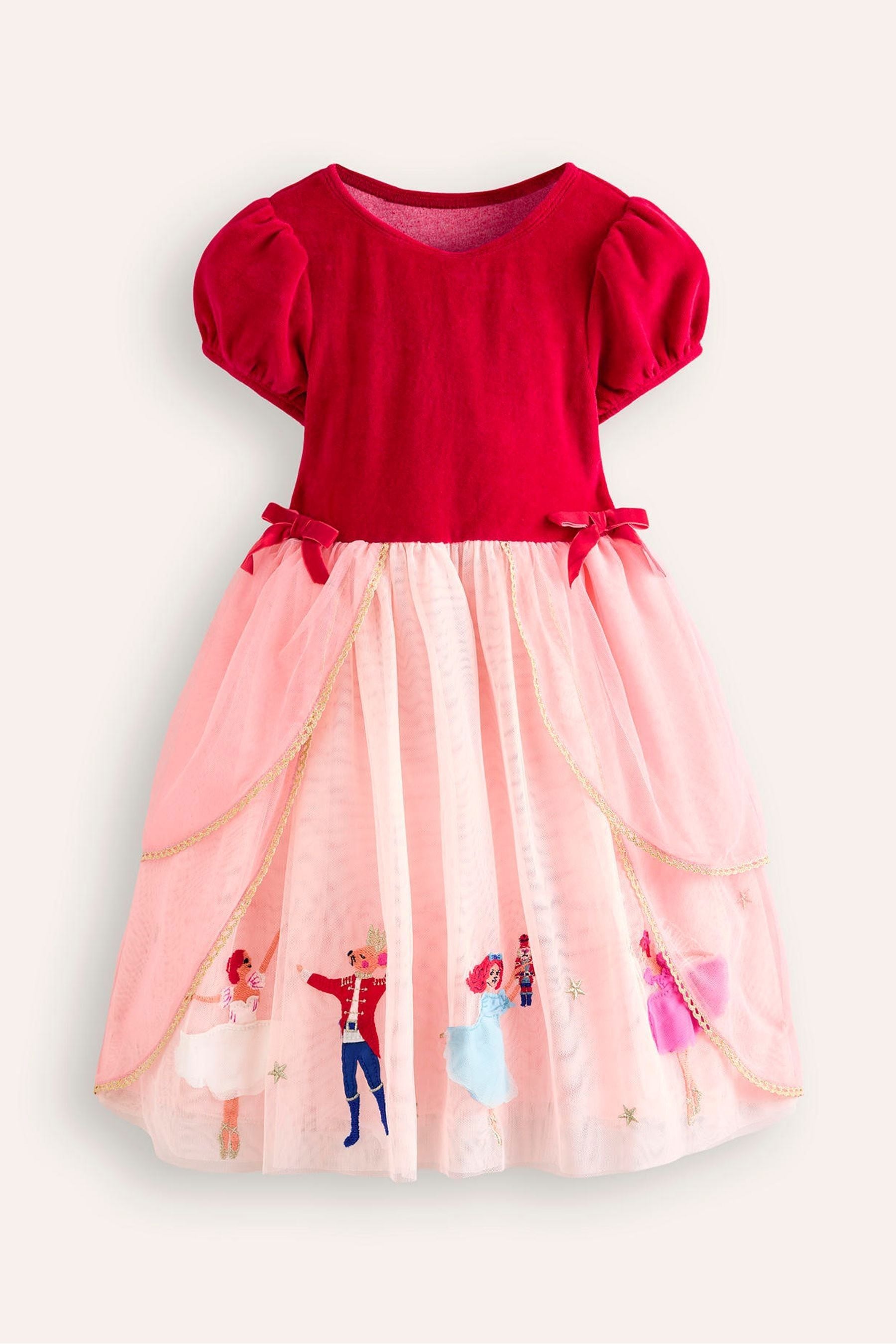 Boden Red Nutcracker Applique Dress 2 3 Yrs Girls