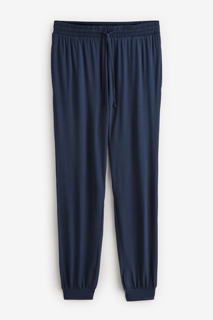 Chelsea Peers Blue TENCEL™ Modal Long Crew Neck Pyjama Set - Image 3 of 3