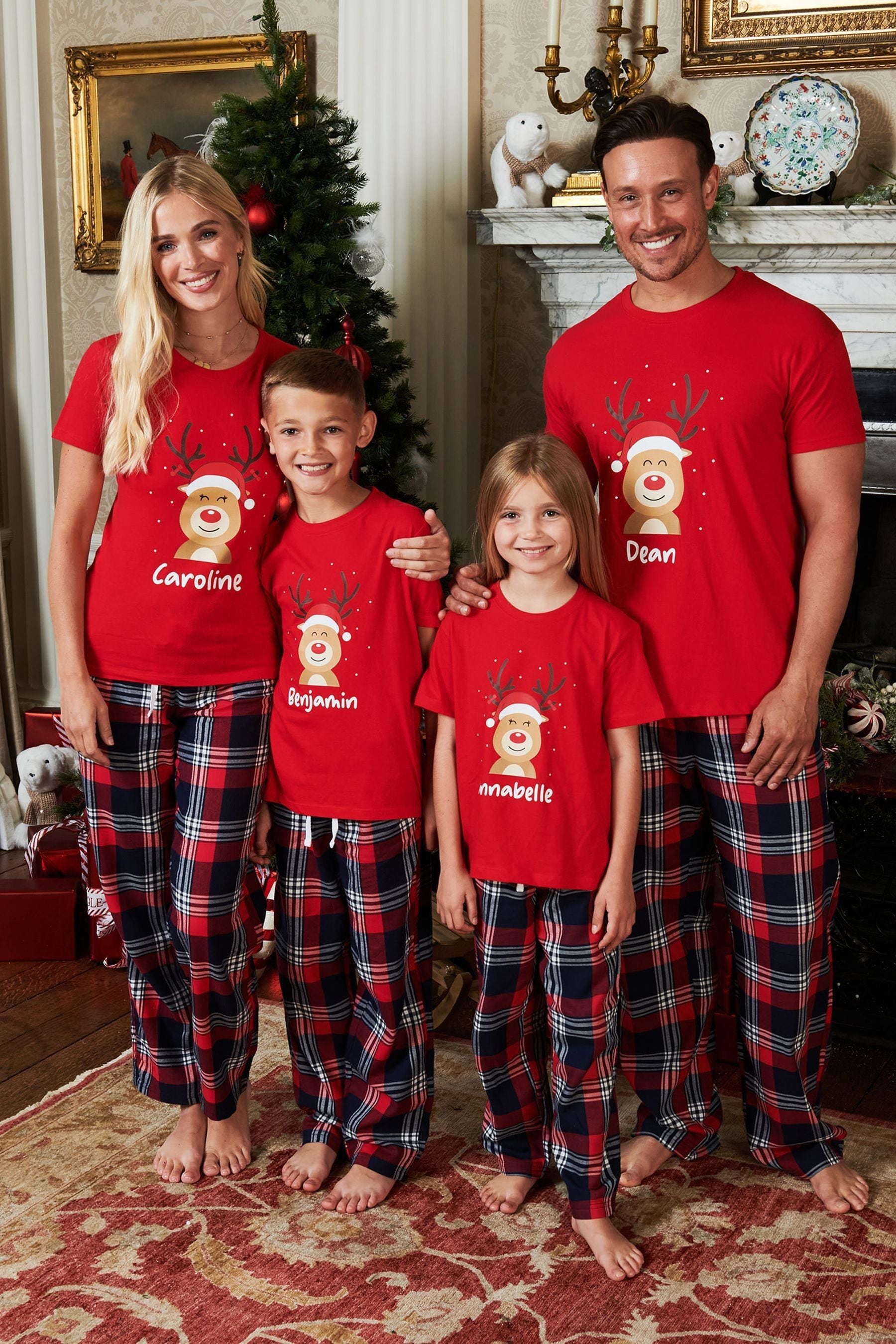 Girls personalised christmas pyjamas sale