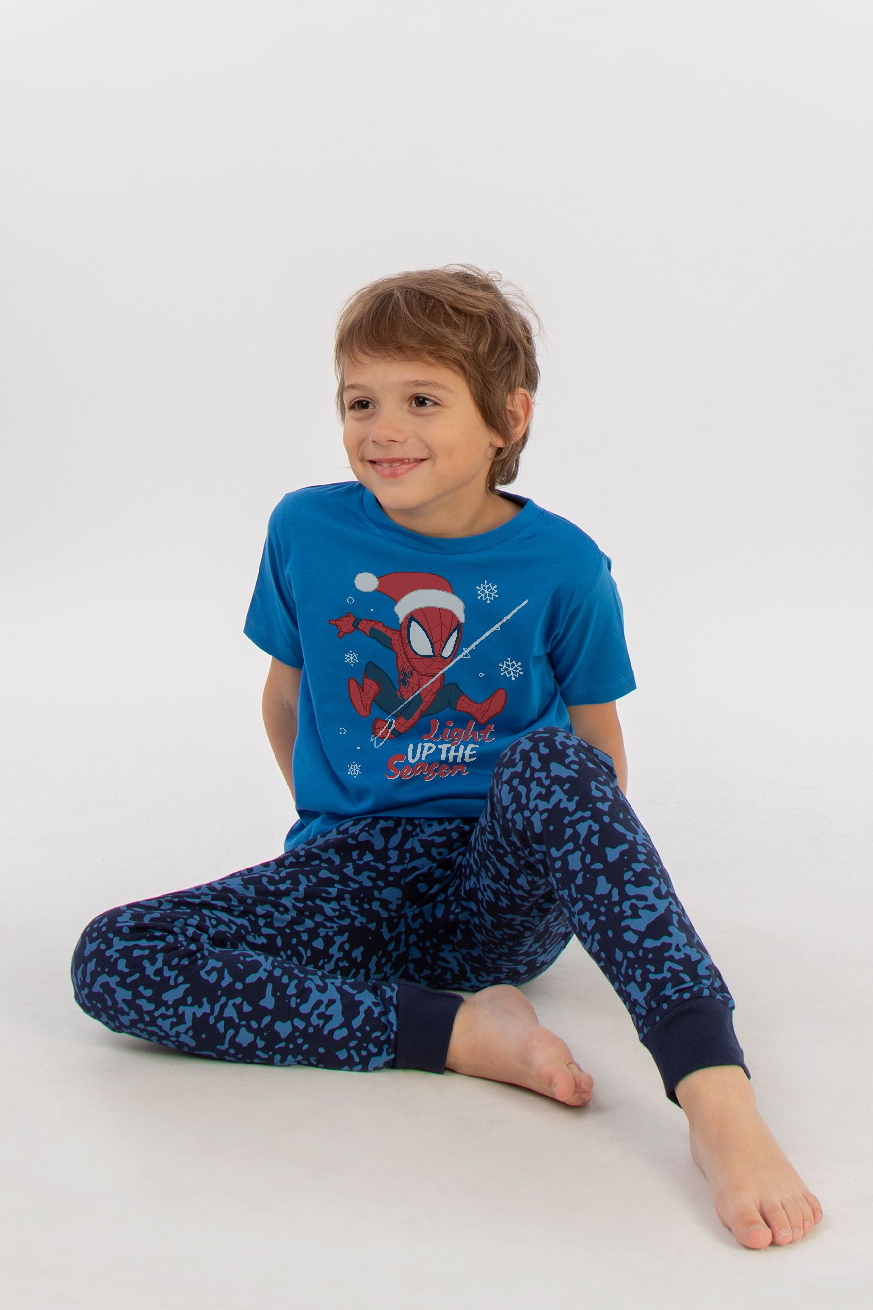 Buy Brands In Blue Boys Marvel Spider Man Light Up The Season Royal Camo 100 Cotton Pyjamas from the Next UK online shop