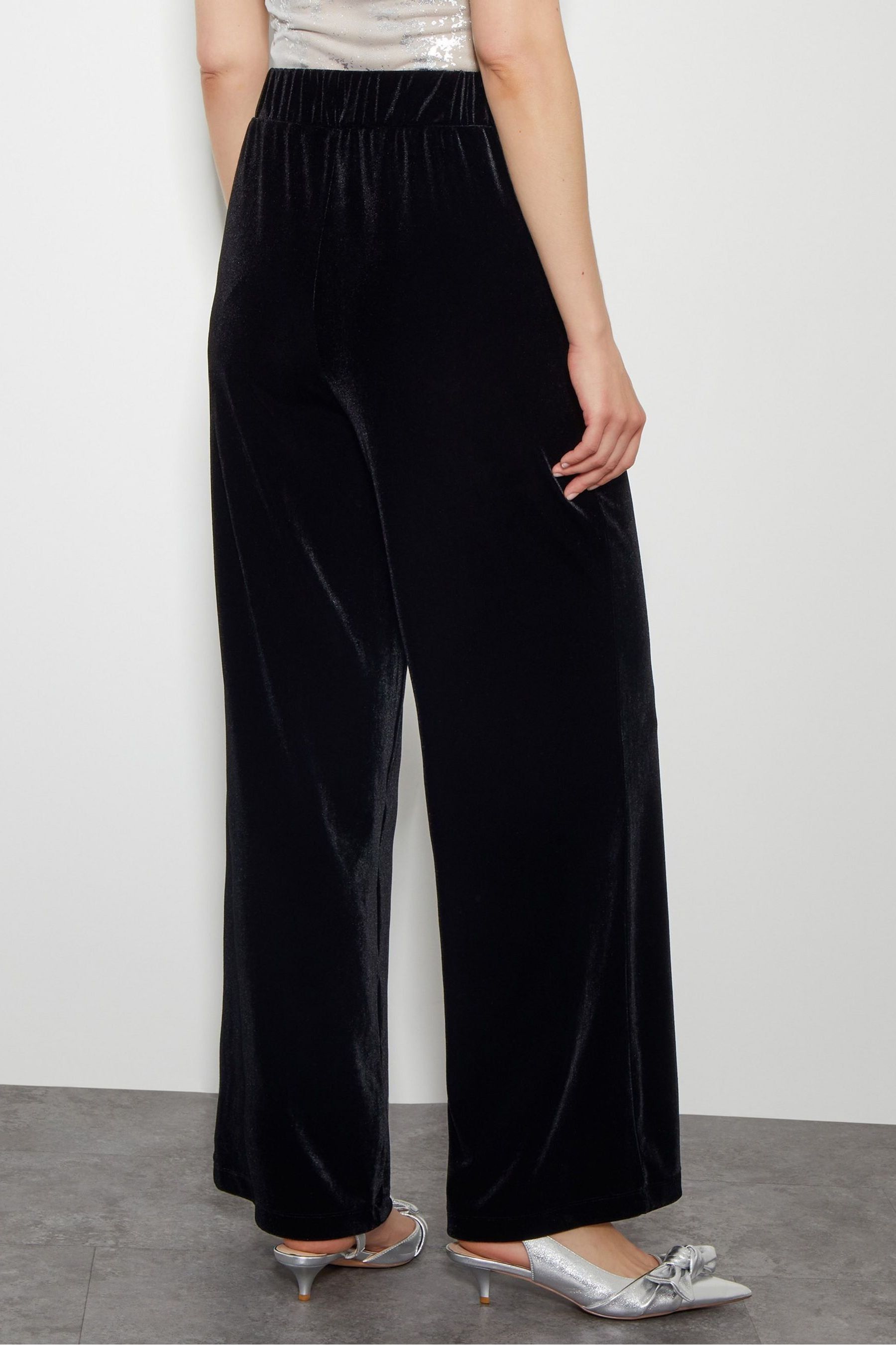 Buy Monsoon Black Velvet Vora Wide Leg Trousers from Next Luxembourg