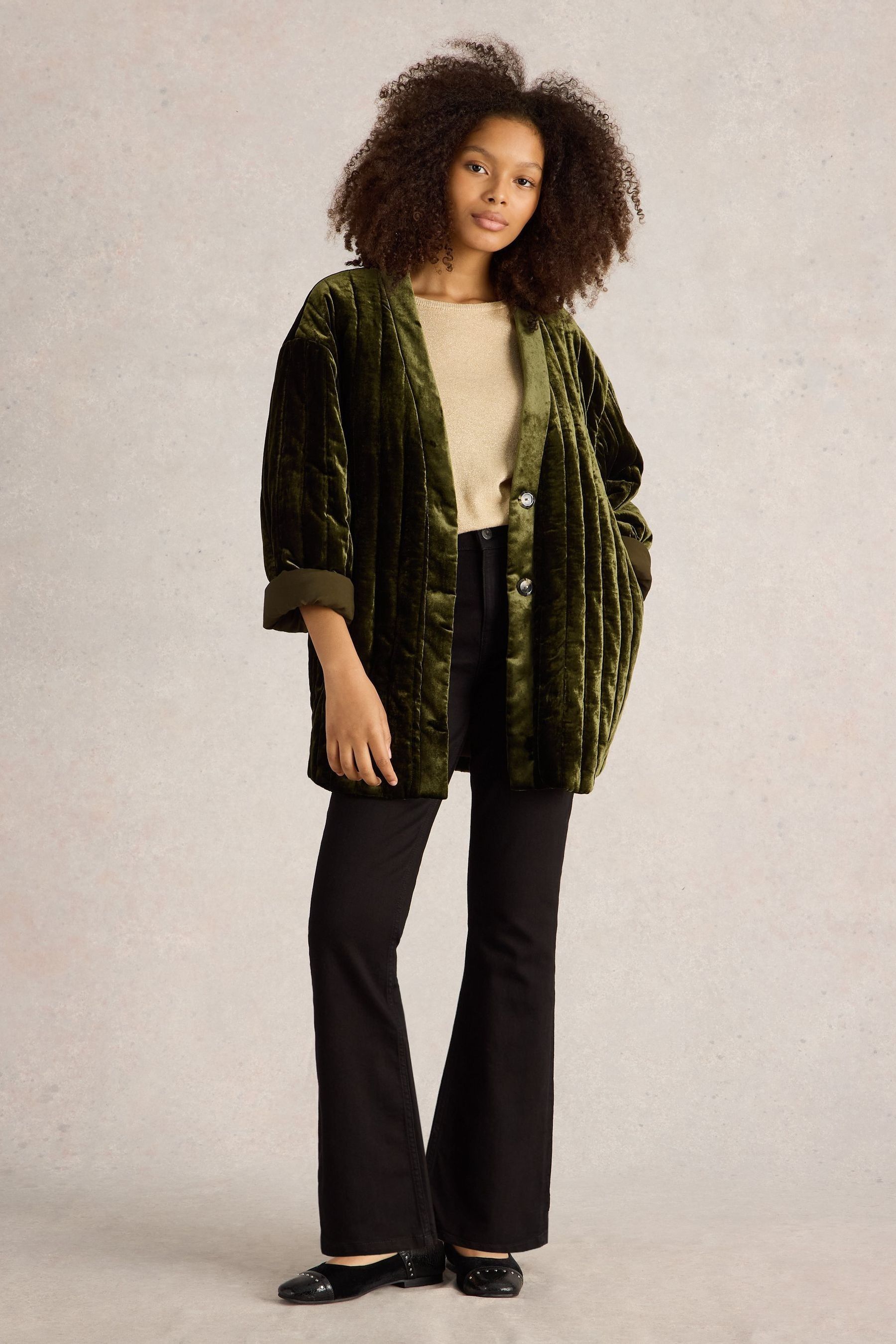 White Stuff Opal Velvet Kimono Jacket