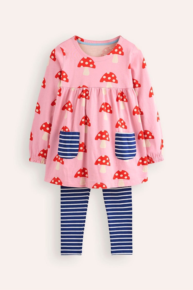 Boden Pink 100% Cotton Print Top and Leggings Set - Image 1 of 3