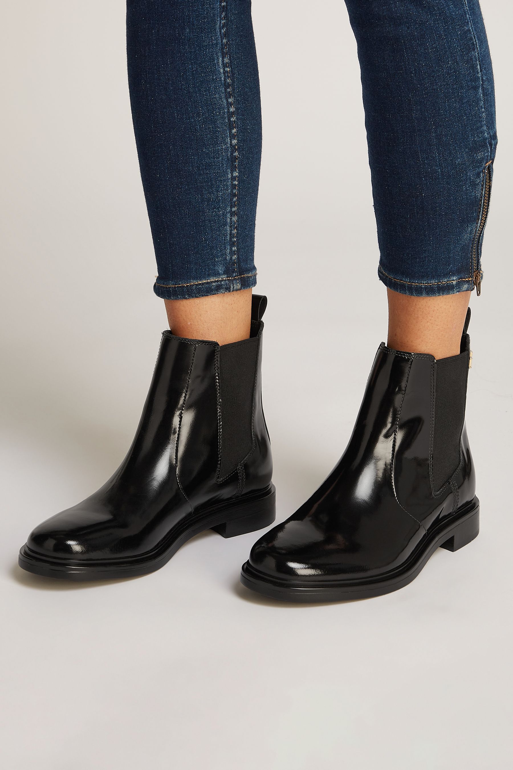 Tommy hilfiger bottes chelsea en cuir outlet