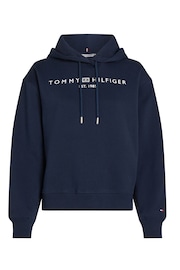 Tommy Hilfiger Blue Curve Regular Fit Modern Logo Hoodie - Image 1 of 2