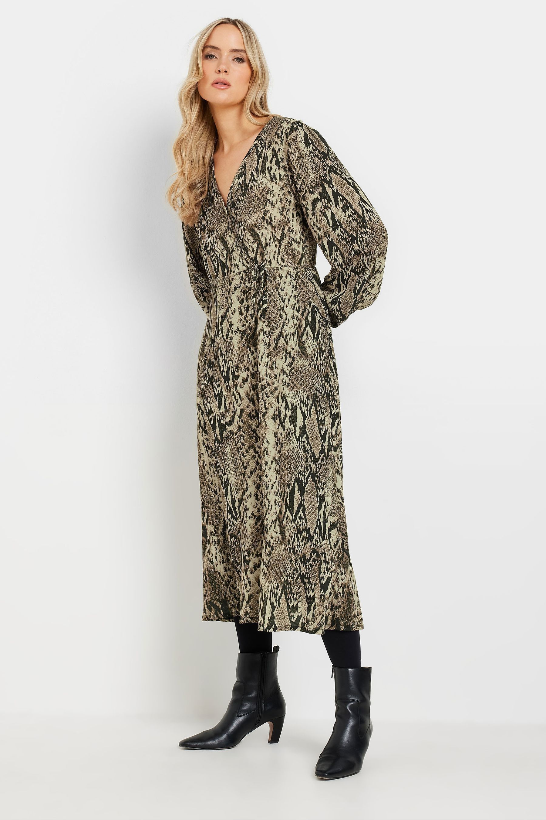 Snake print dress midi deals
