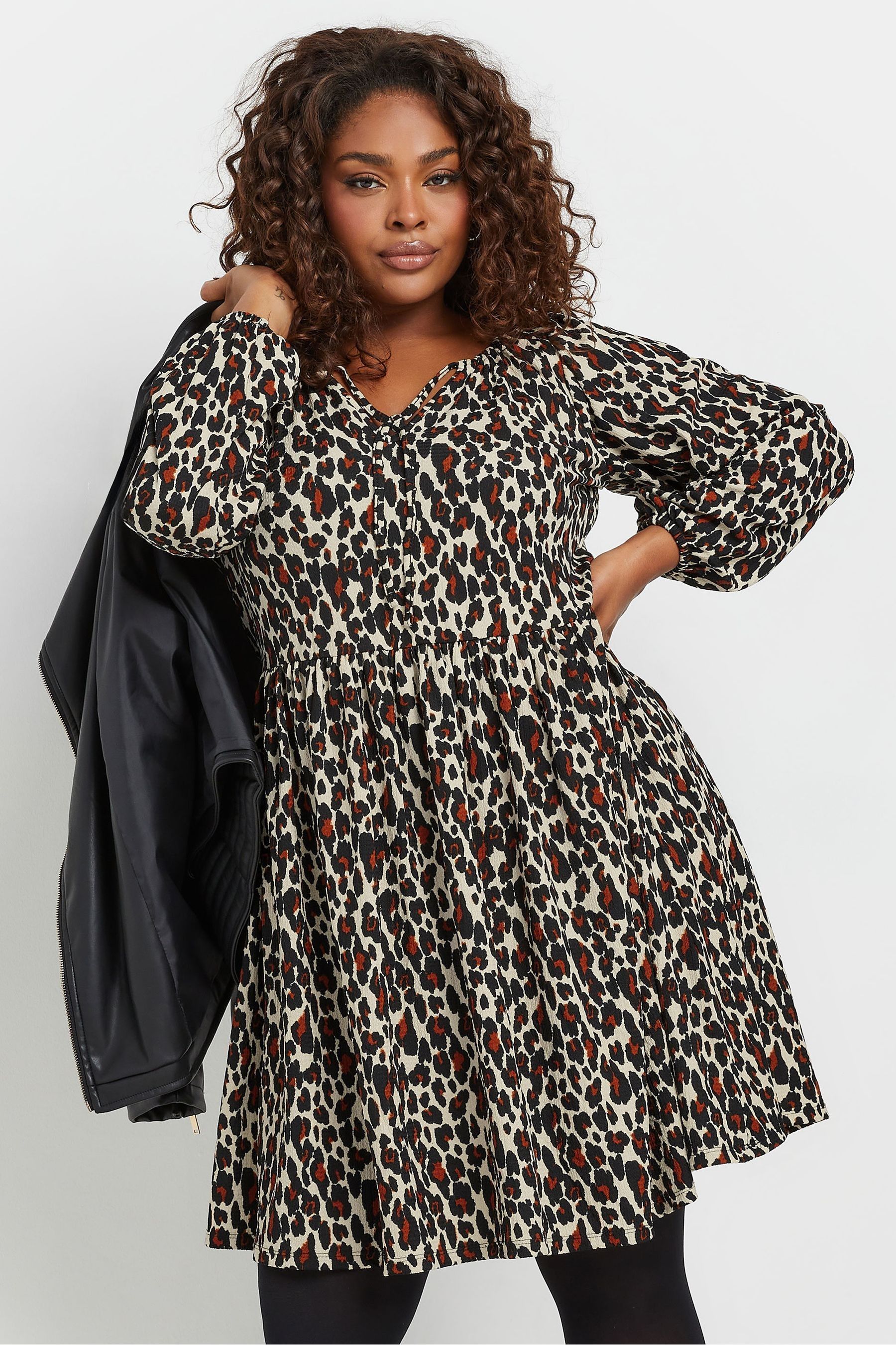 Plus size leopard print midi dress online