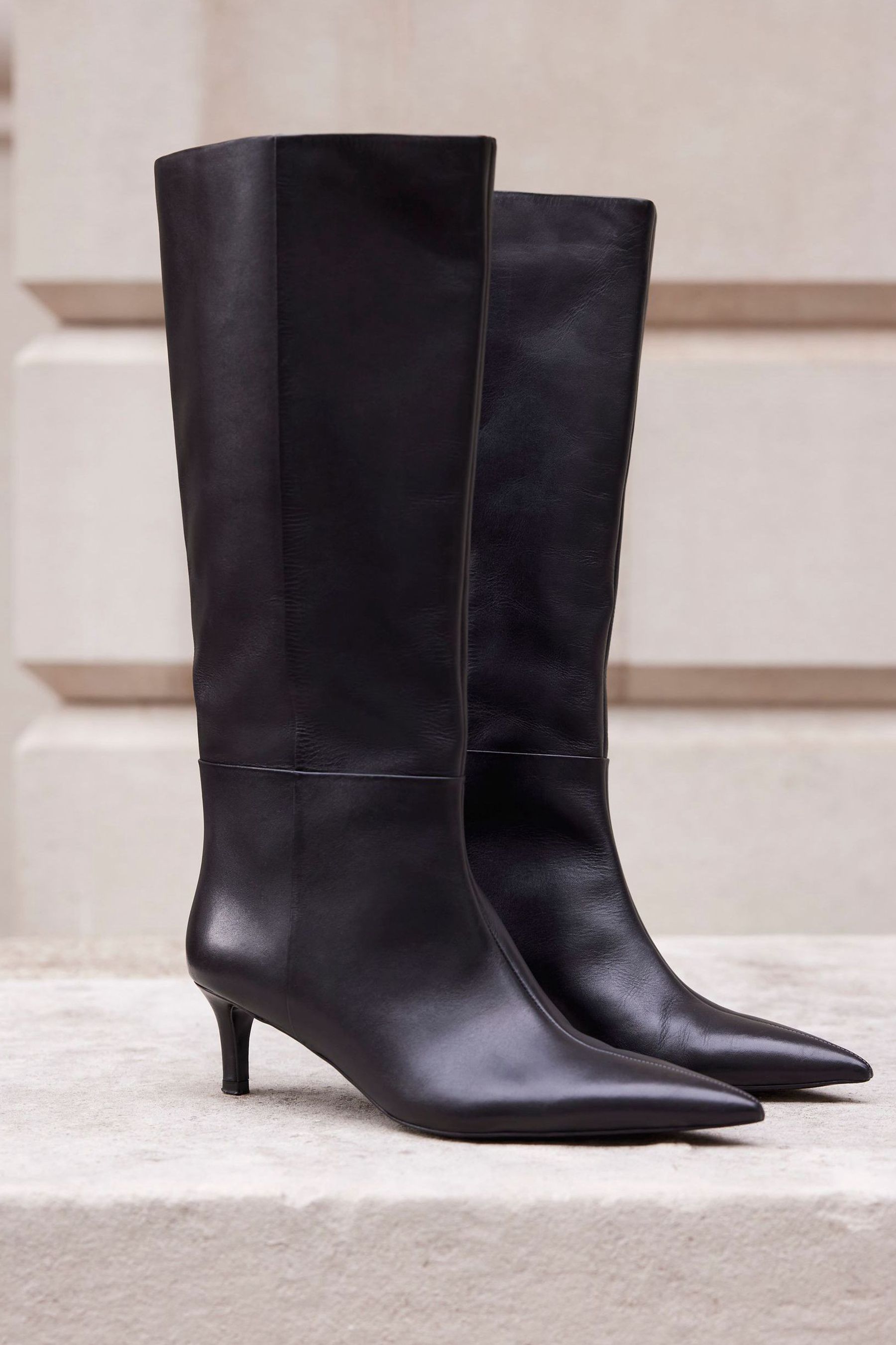 Buy Mint Velvet Black Leather Long Boots from the Next UK online shop