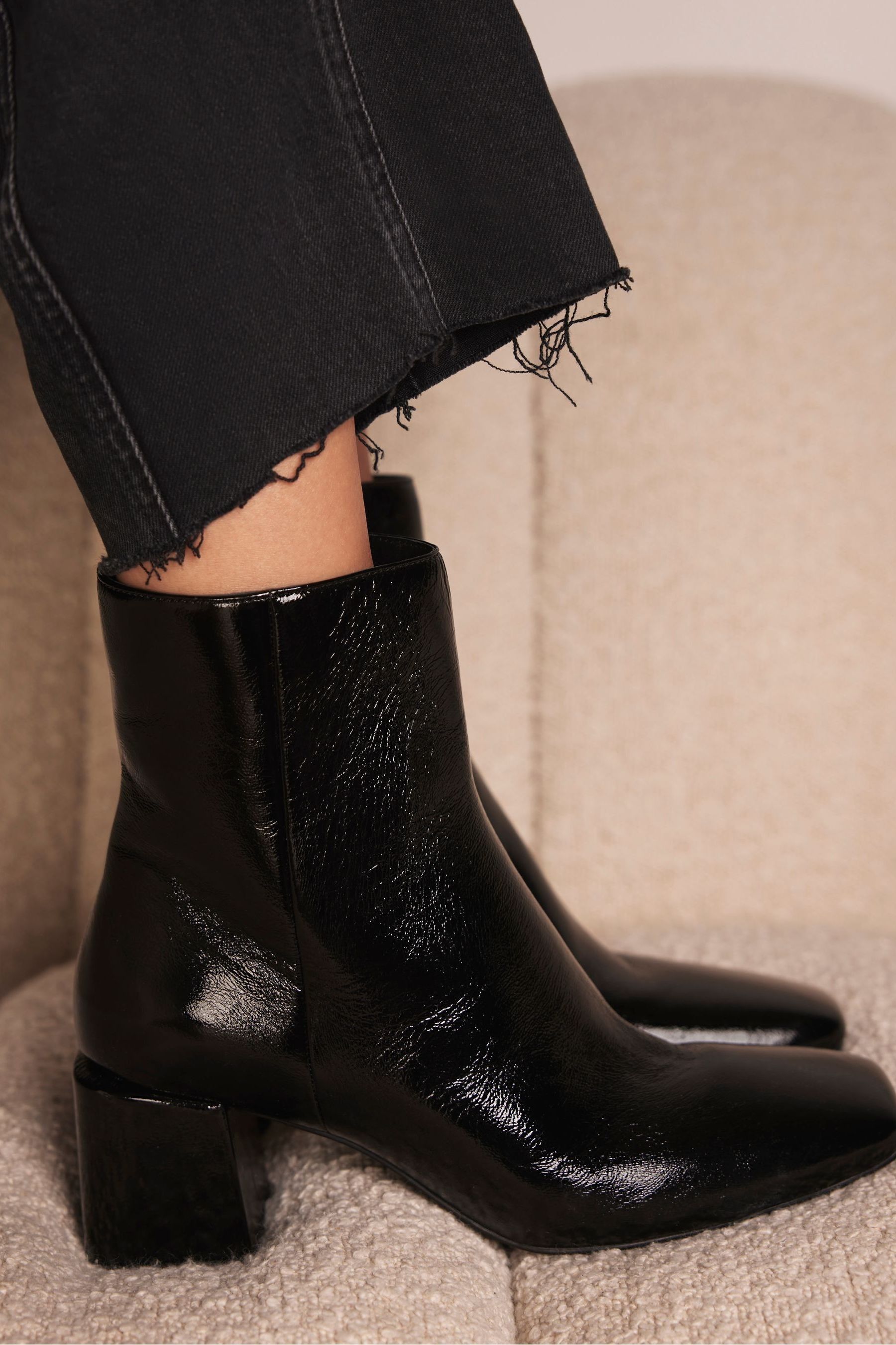 Patent leather ankle boots uk outlet