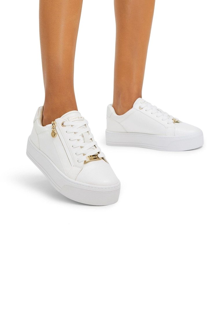 Carvela Statement Zip White Trainers - Image 1 of 5