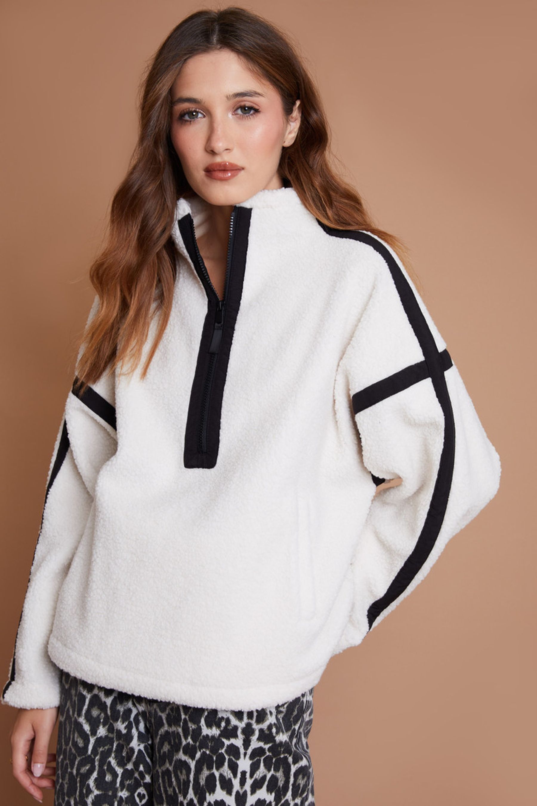 White half zip jumper outlet