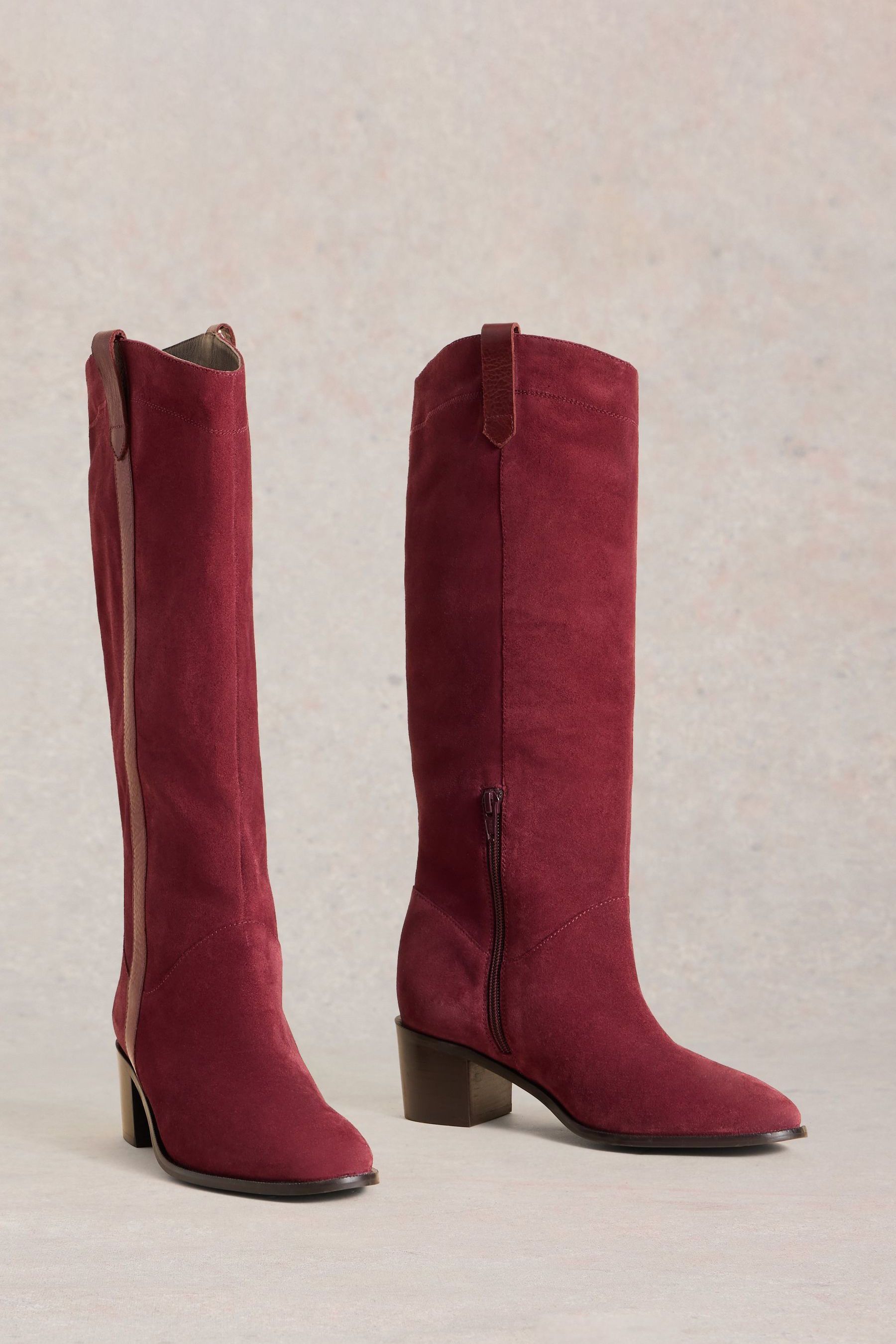 Buy White Stuff Red Izzy Suede Knee High Boots from the Next UK online shop