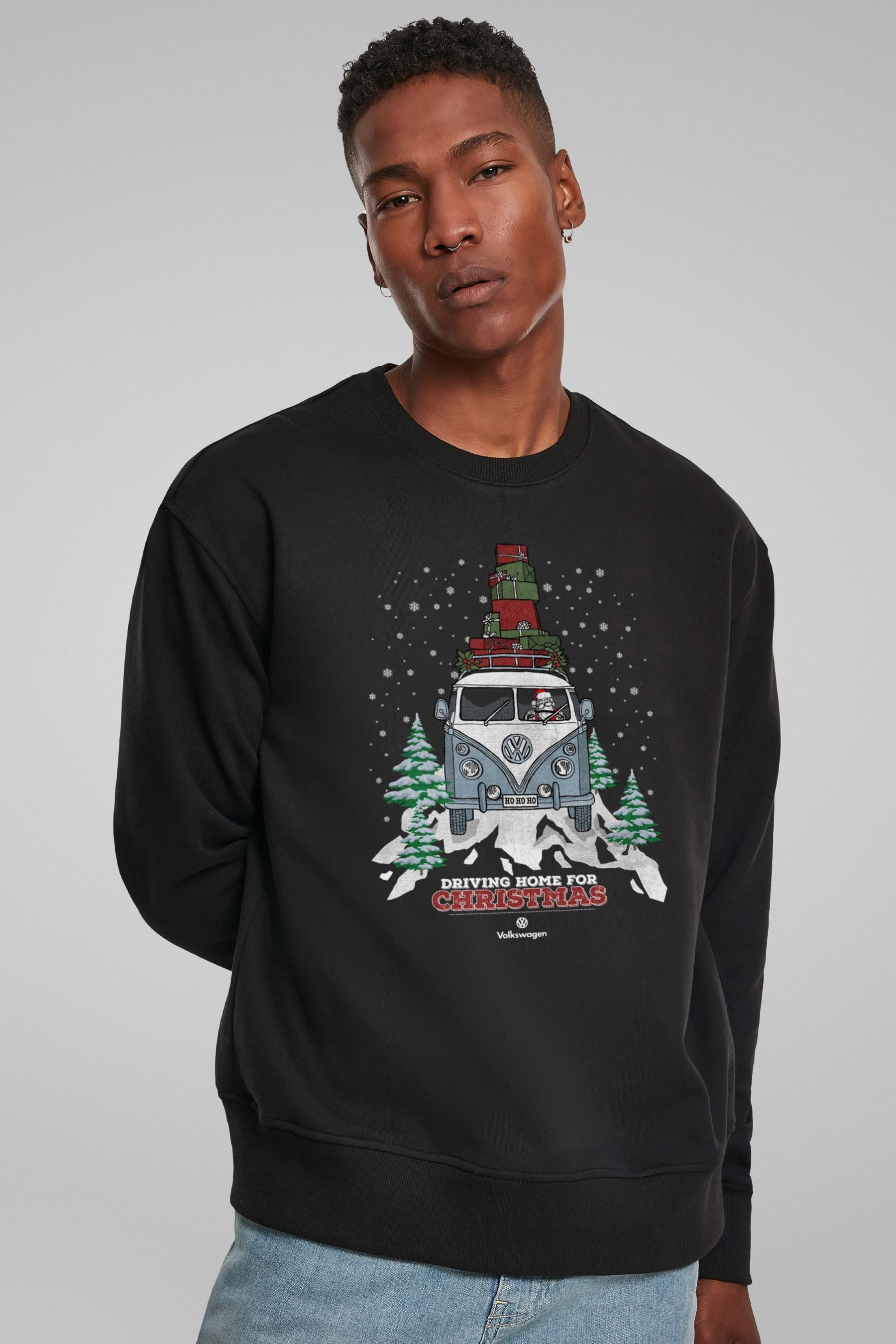 Buy All Every Blue Mens Official Volkswagen Christmas Camper White Text Sweatshirt from the Next UK online shop