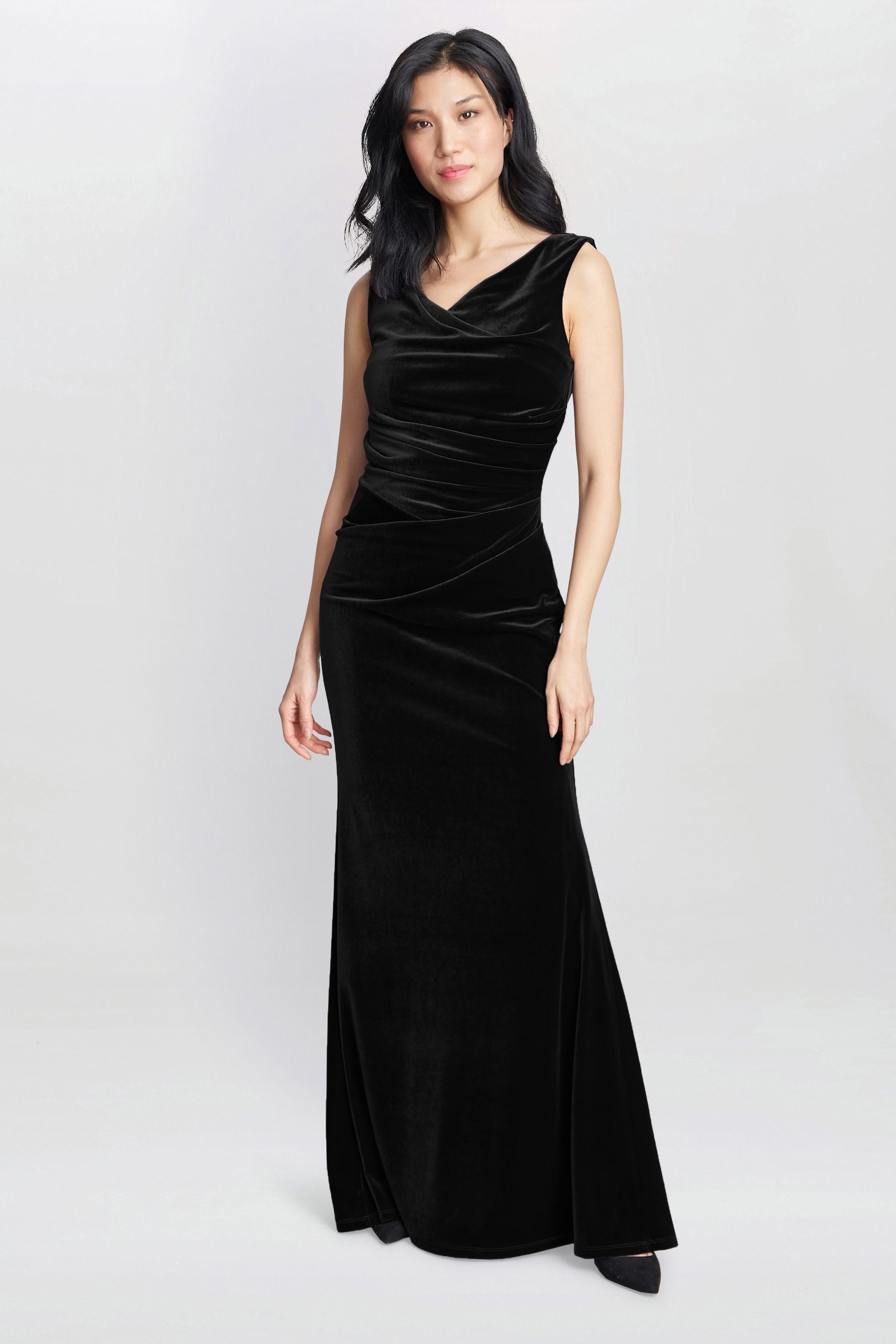 Buy Gina Bacconi Black Selena Velvet Maxi Dress from Next Luxembourg