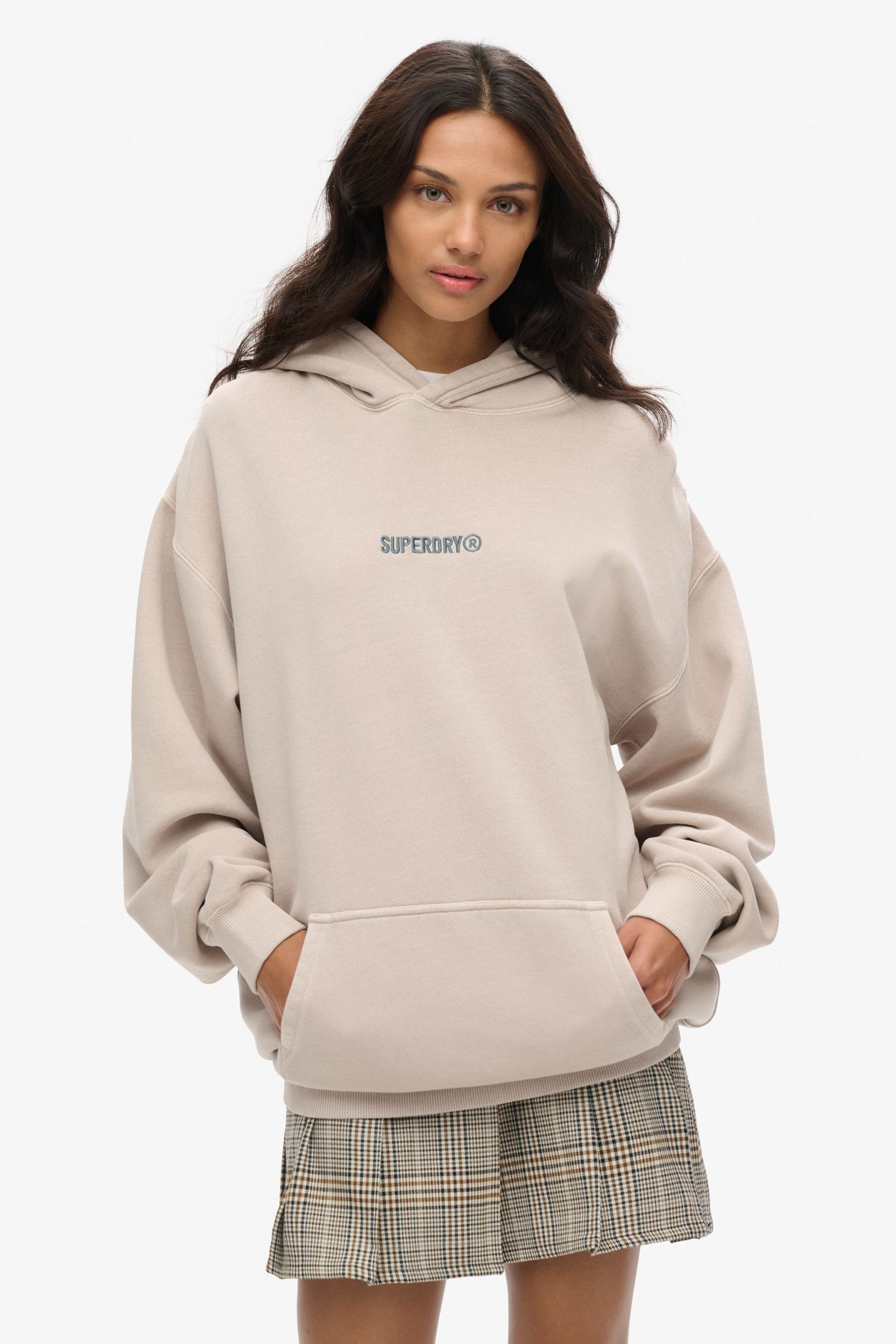 Nude oversized hoodie top