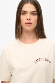 Superdry Cream Oversized Tattoo Graphic 100% Cotton T-Shirt - Image 3 of 3