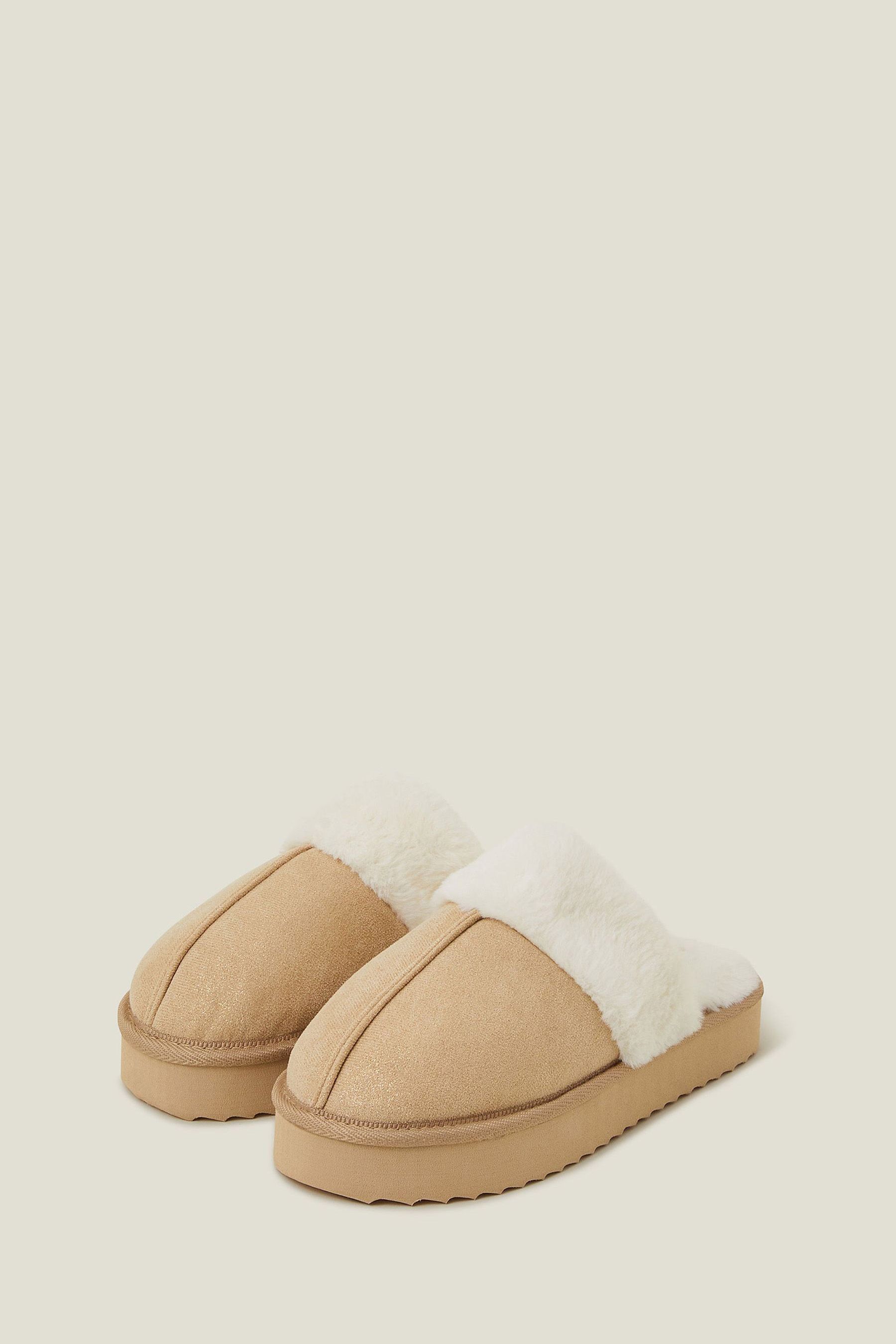 Gold mule slippers top