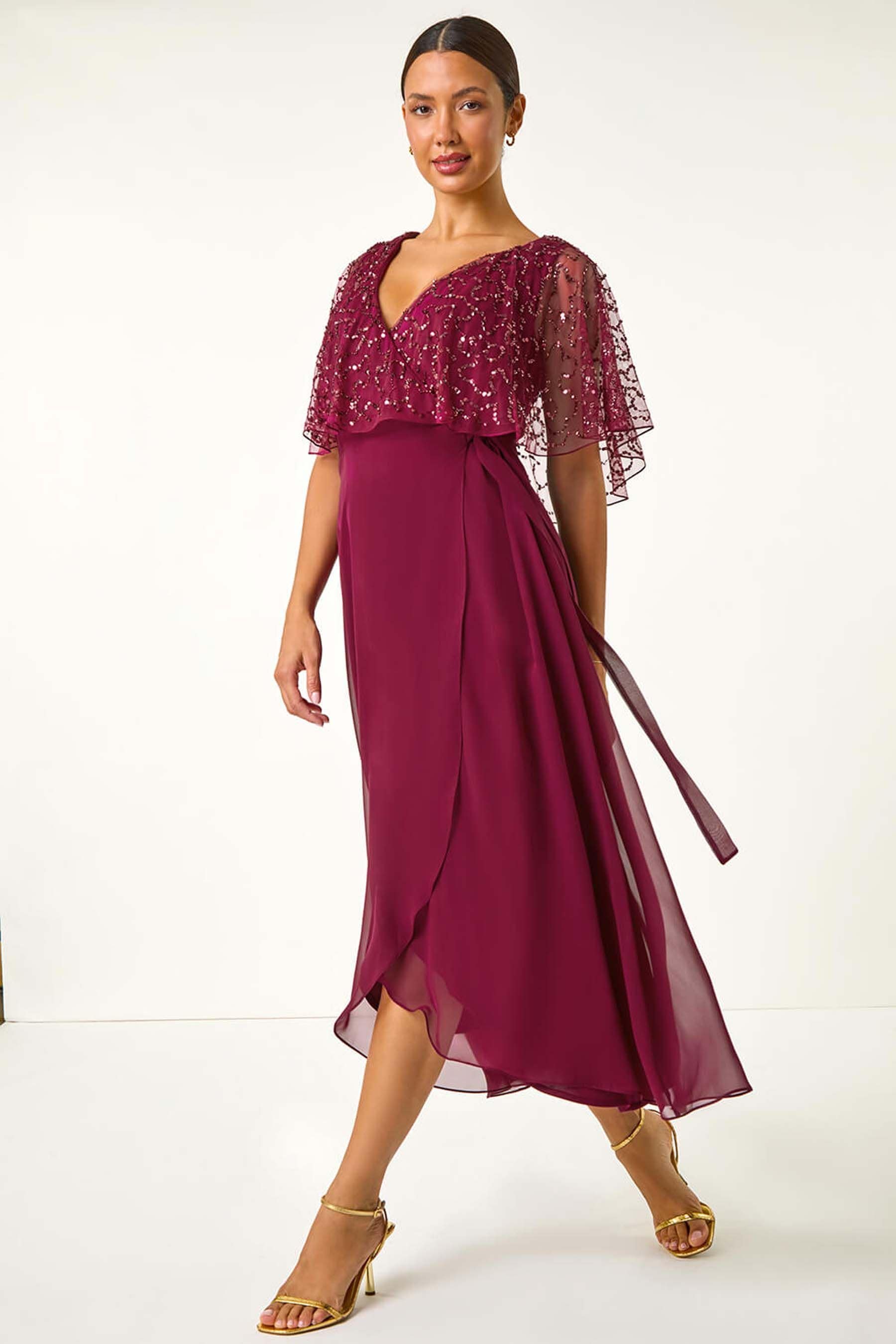 Wine red off the shoulder sequin embellished sheath dress store