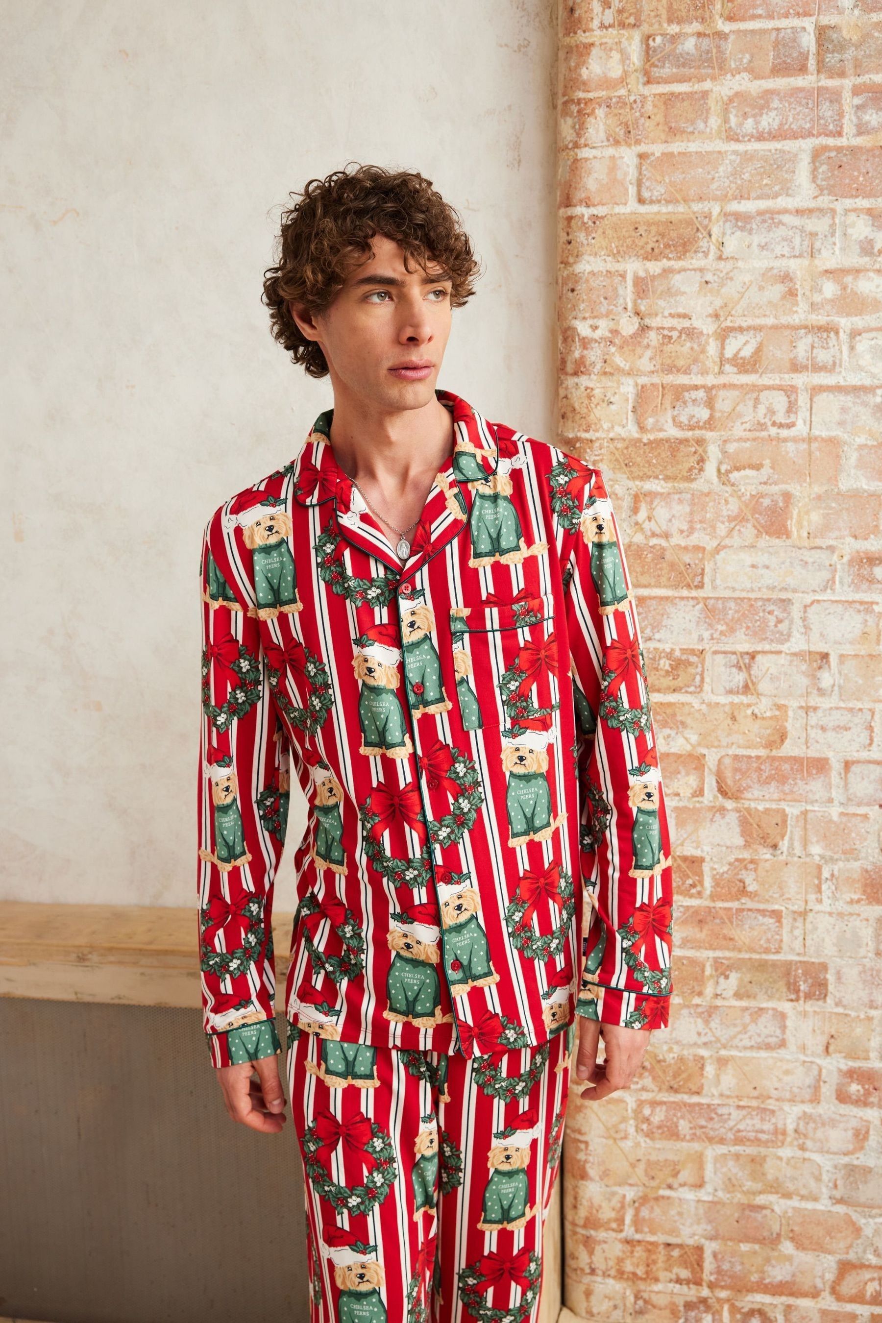 Christmas dog print pajamas best sale