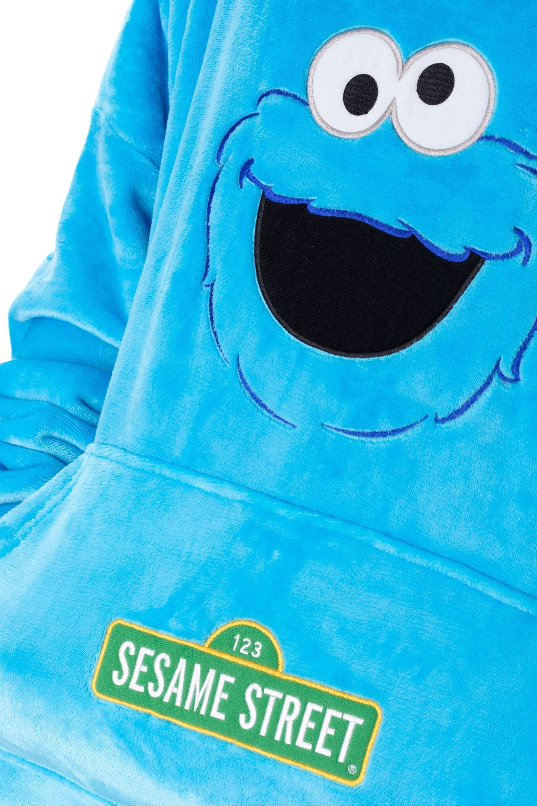 Buy Vanilla Underground Blue Unisex Sesame Street Cookie Monster Adult Blanket Hoodie from Next Malta