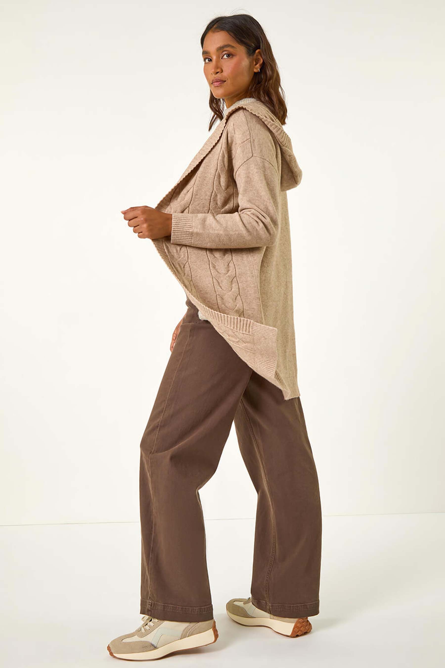Brown hooded cardigan online