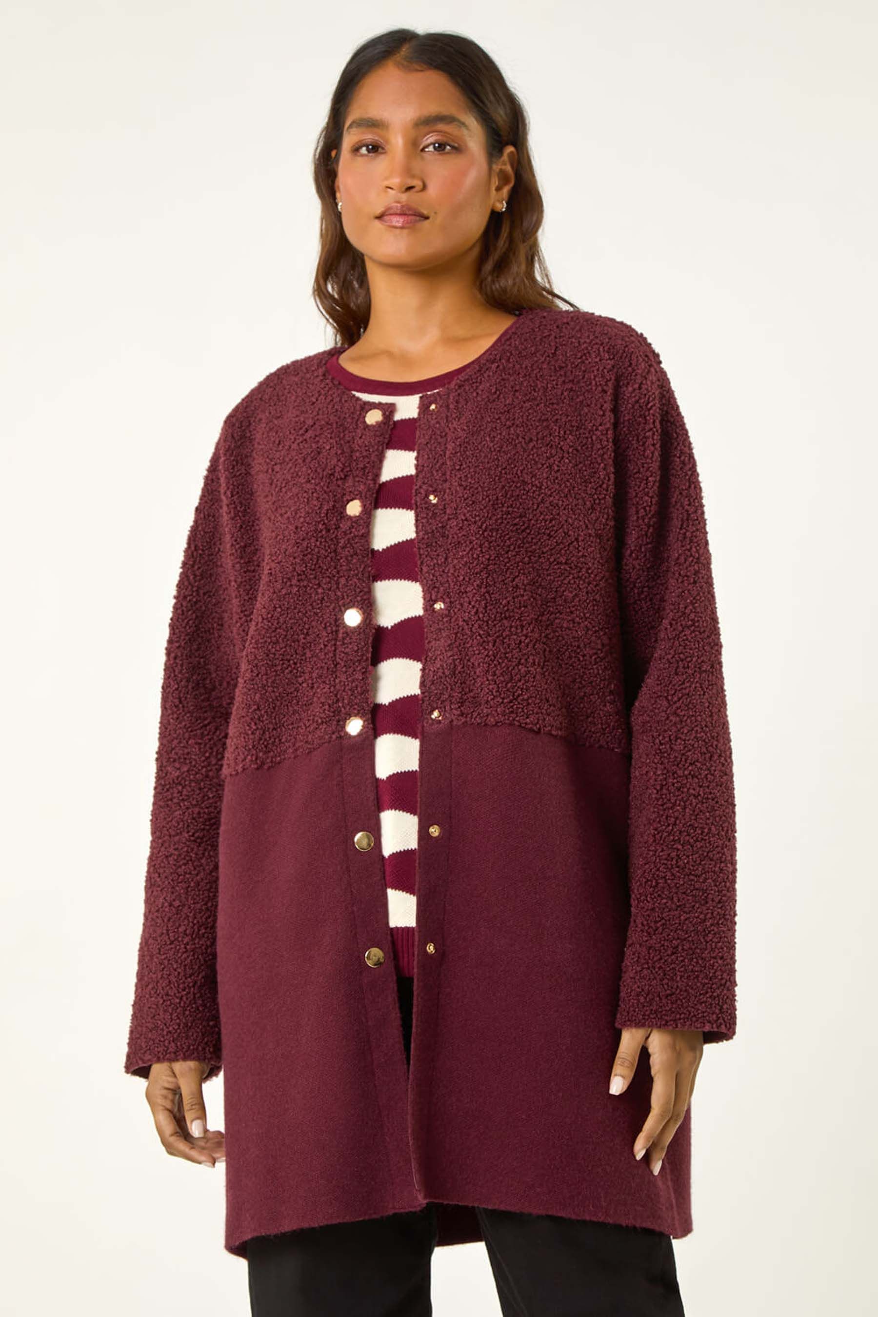 Red knit jacket sales