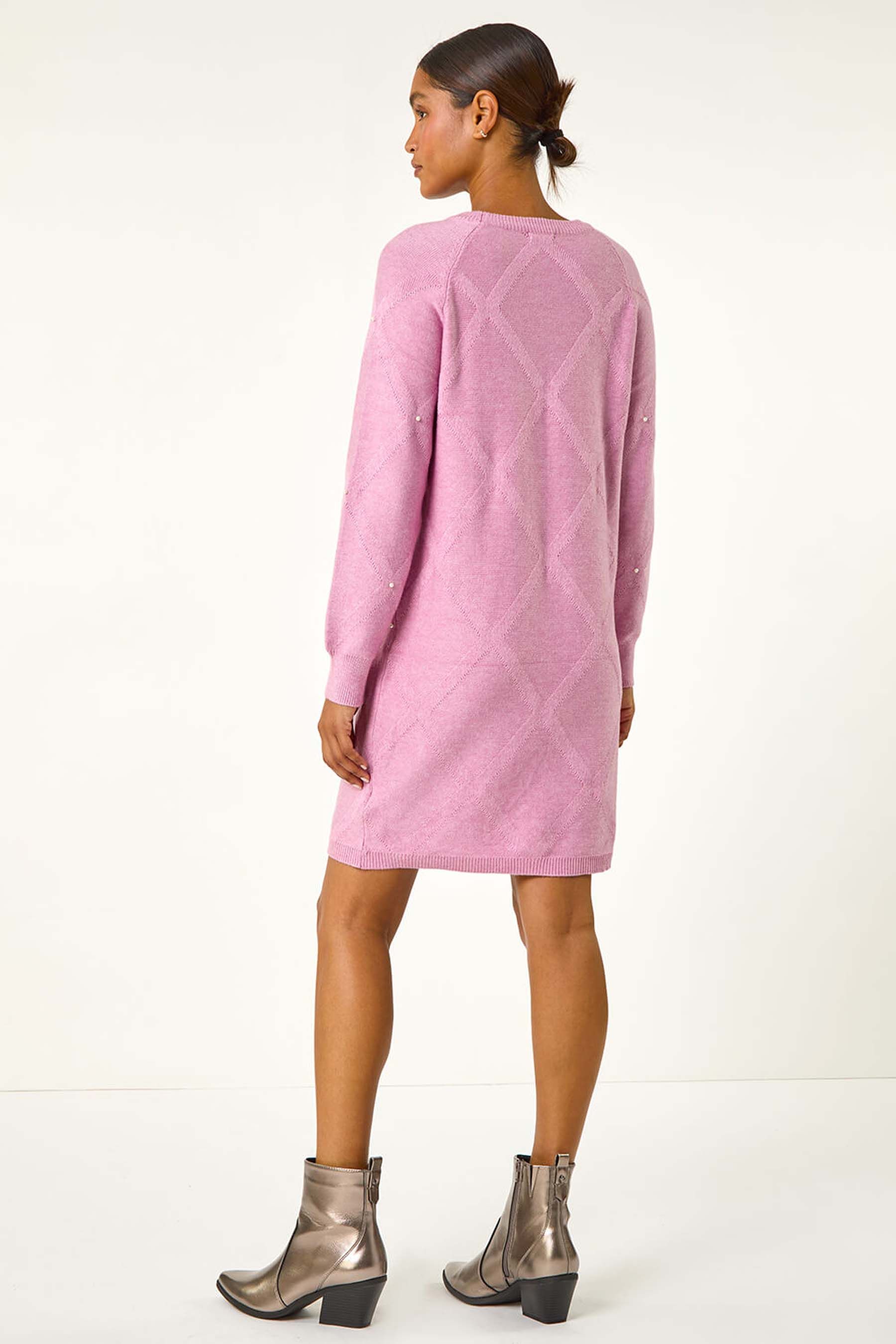 Pink pearl sweater dress store