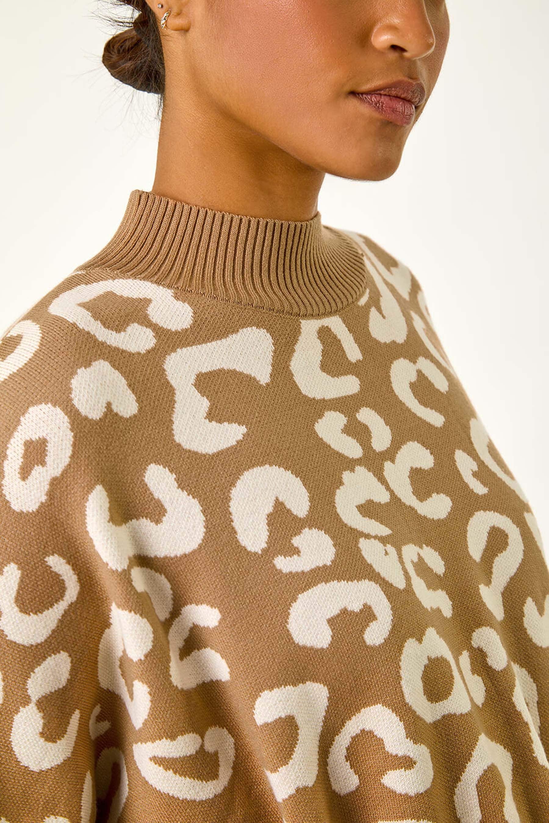 Leopard print knitted jumper sale