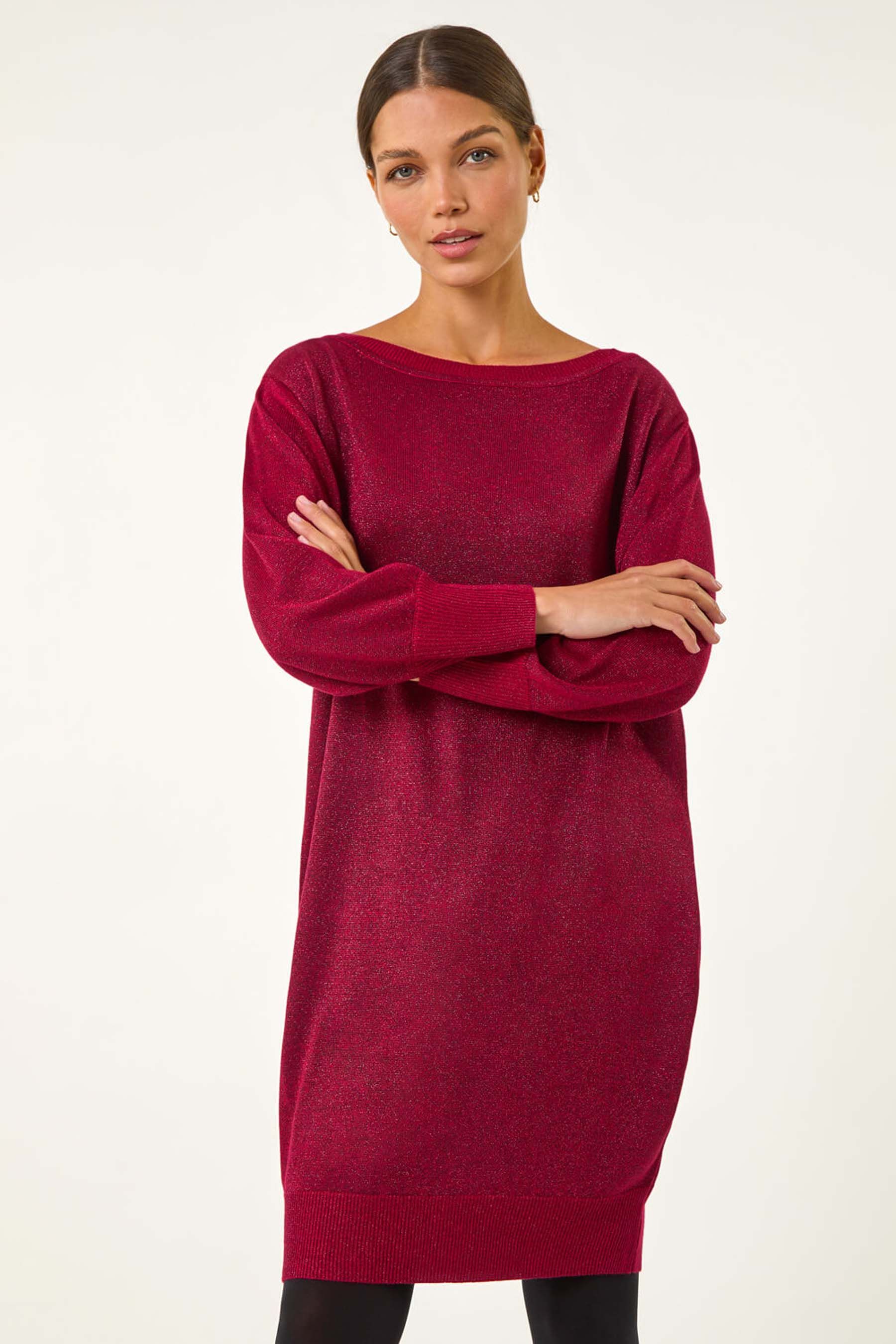 Red slash neck jumper hot sale