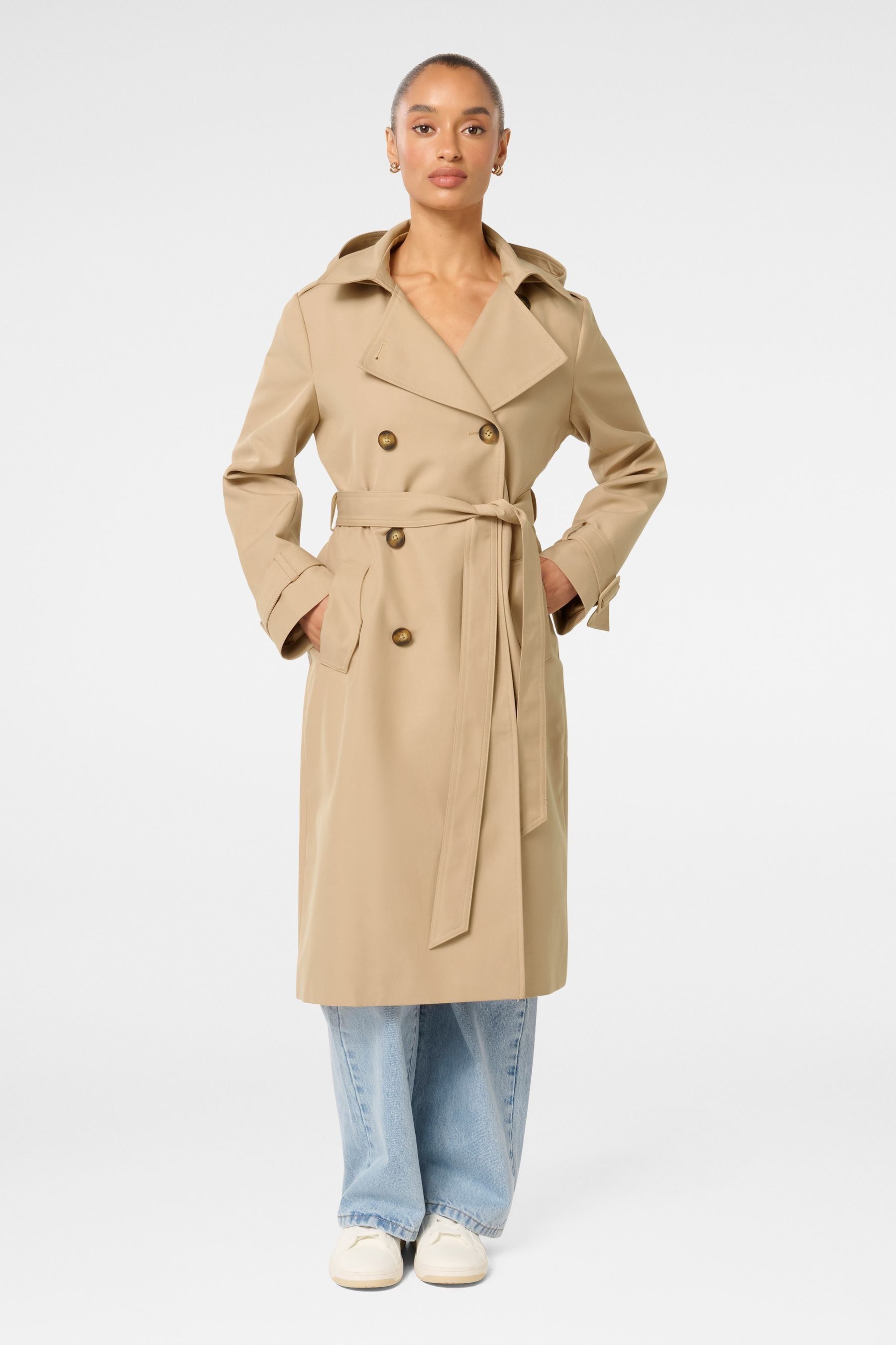 Petite trench coat with hood shop
